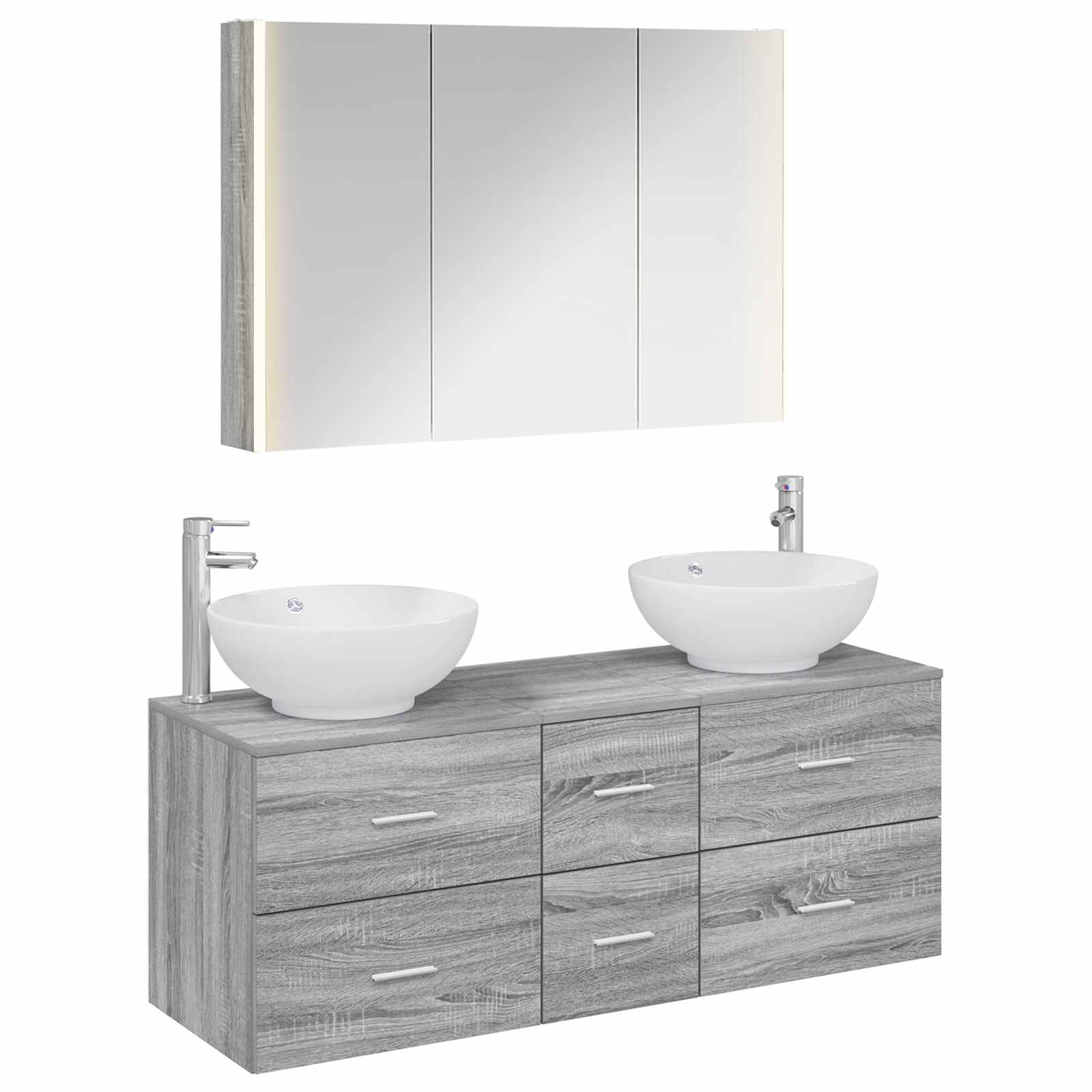 Set namještaja za kupaonicu 4 pcs Siva Sonoma