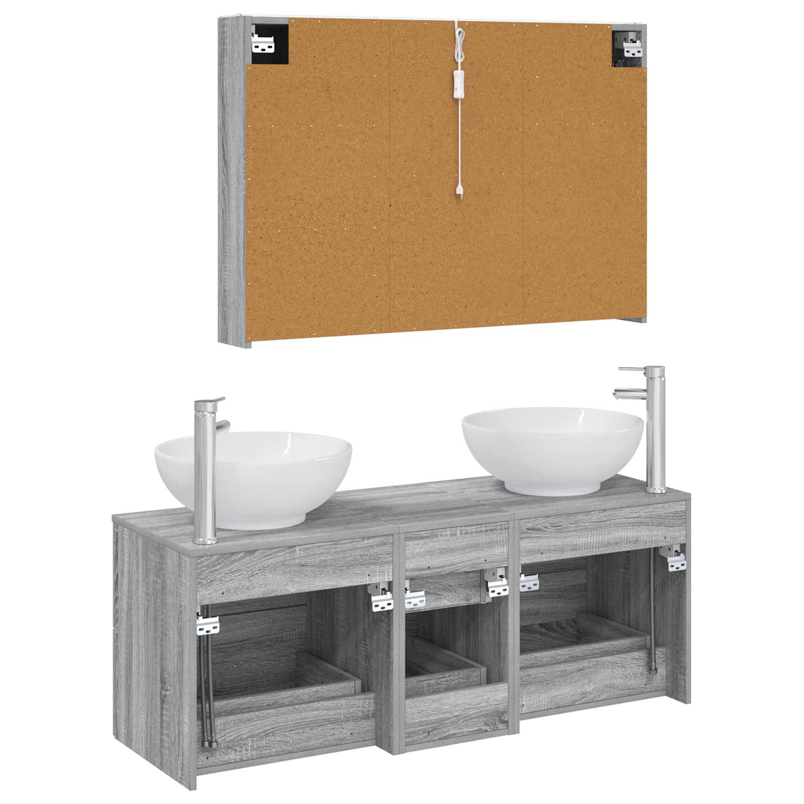 Set namještaja za kupaonicu 4 pcs Siva Sonoma
