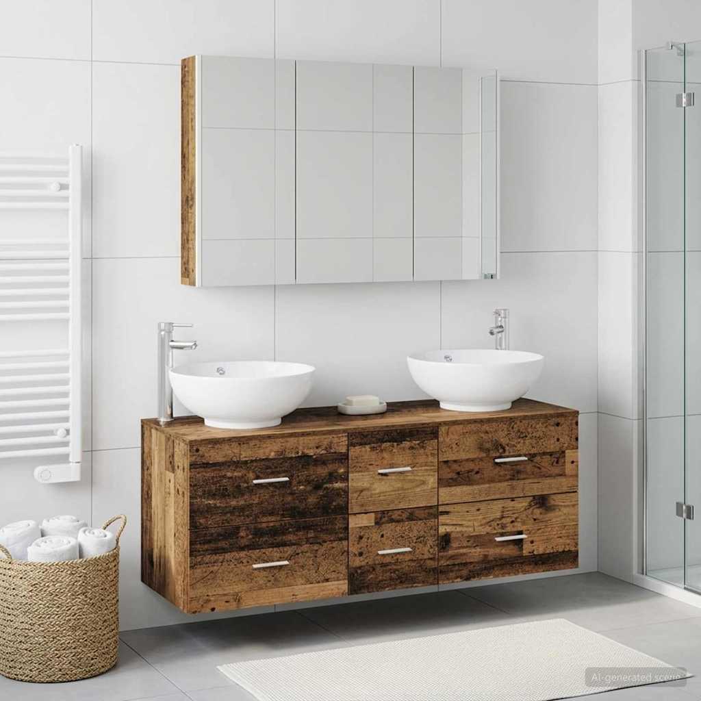 Set namještaja za kupaonicu 4 pcs Staro drvo