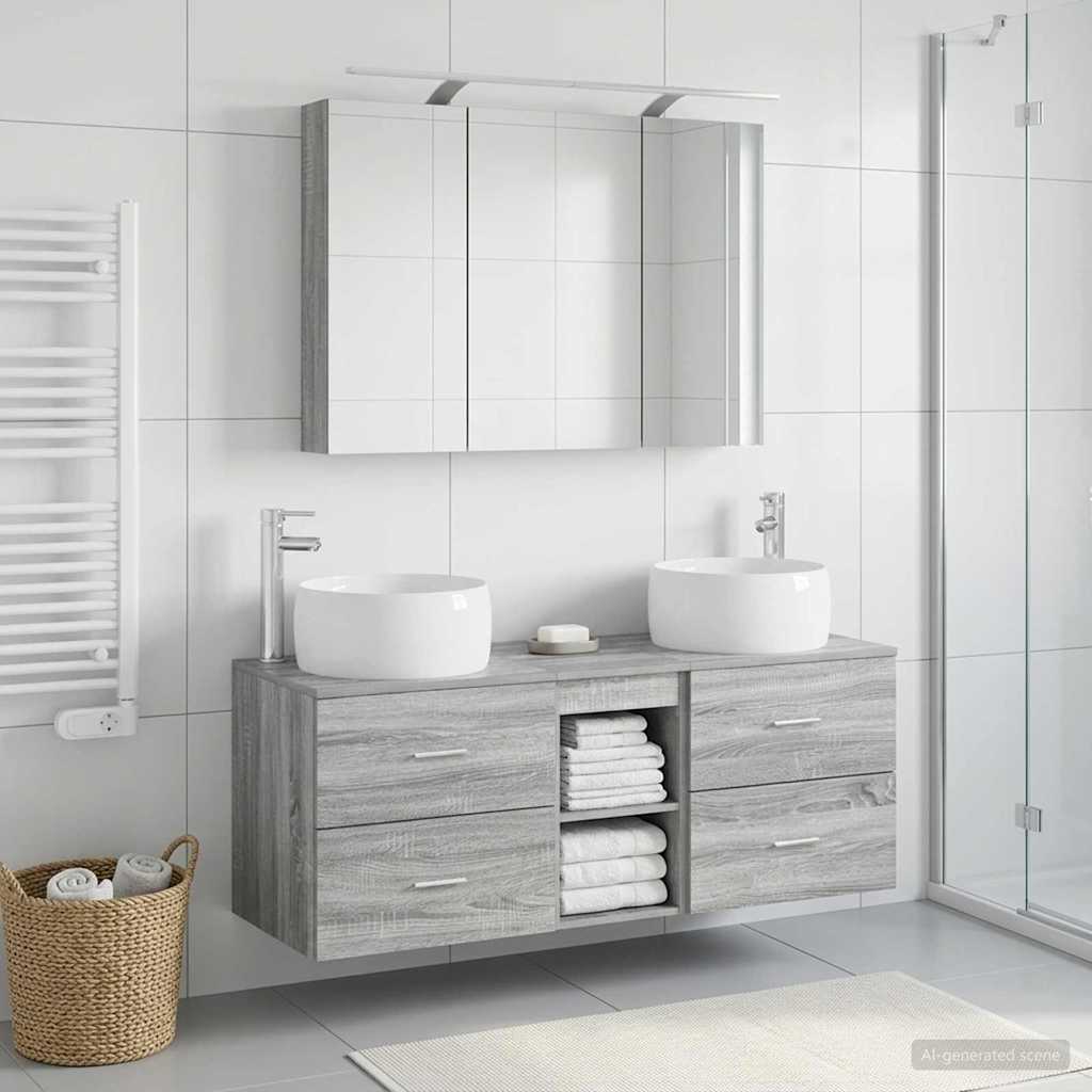 Set namještaja za kupaonicu 4 pcs Siva Sonoma