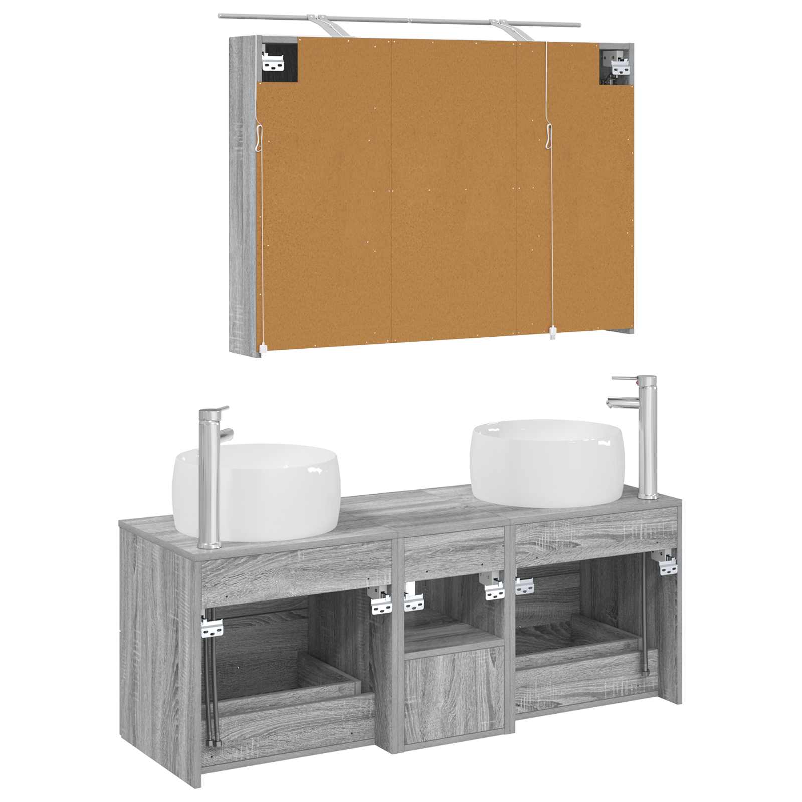 Set namještaja za kupaonicu 4 pcs Siva Sonoma