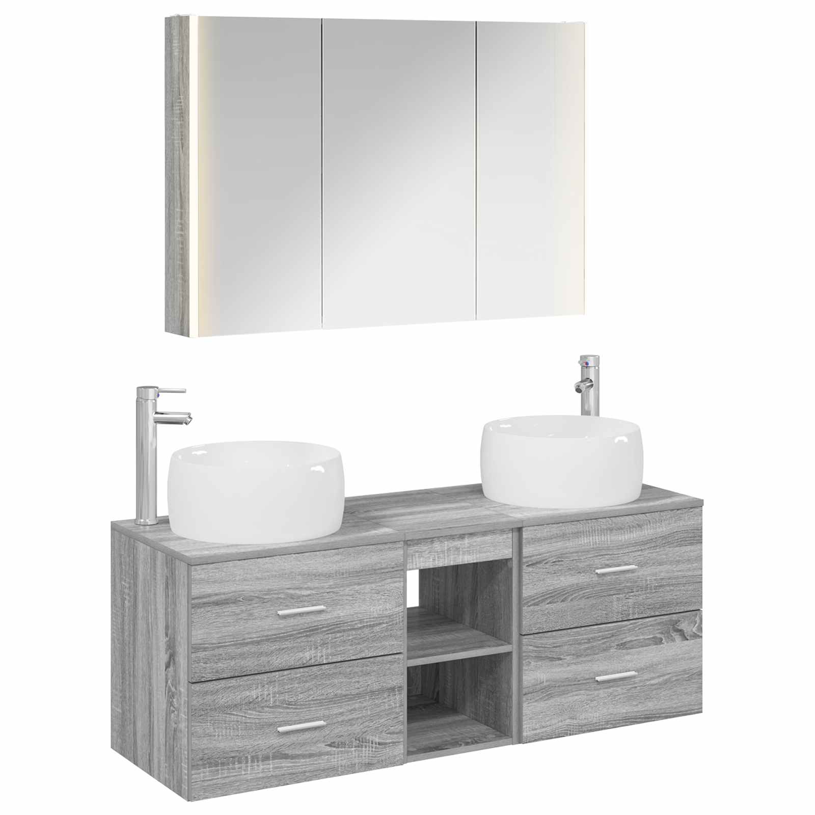 Set namještaja za kupaonicu 4 pcs Siva Sonoma