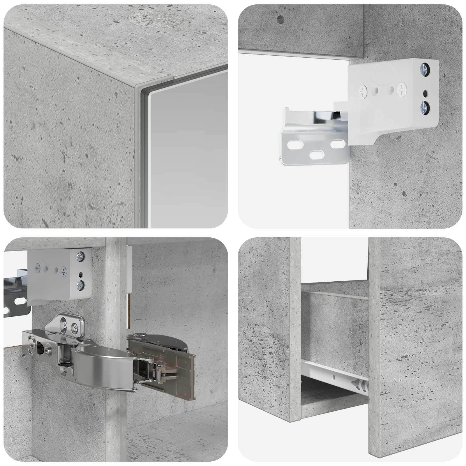 Set namještaja za kupaonicu 4 pcs Betonska siva