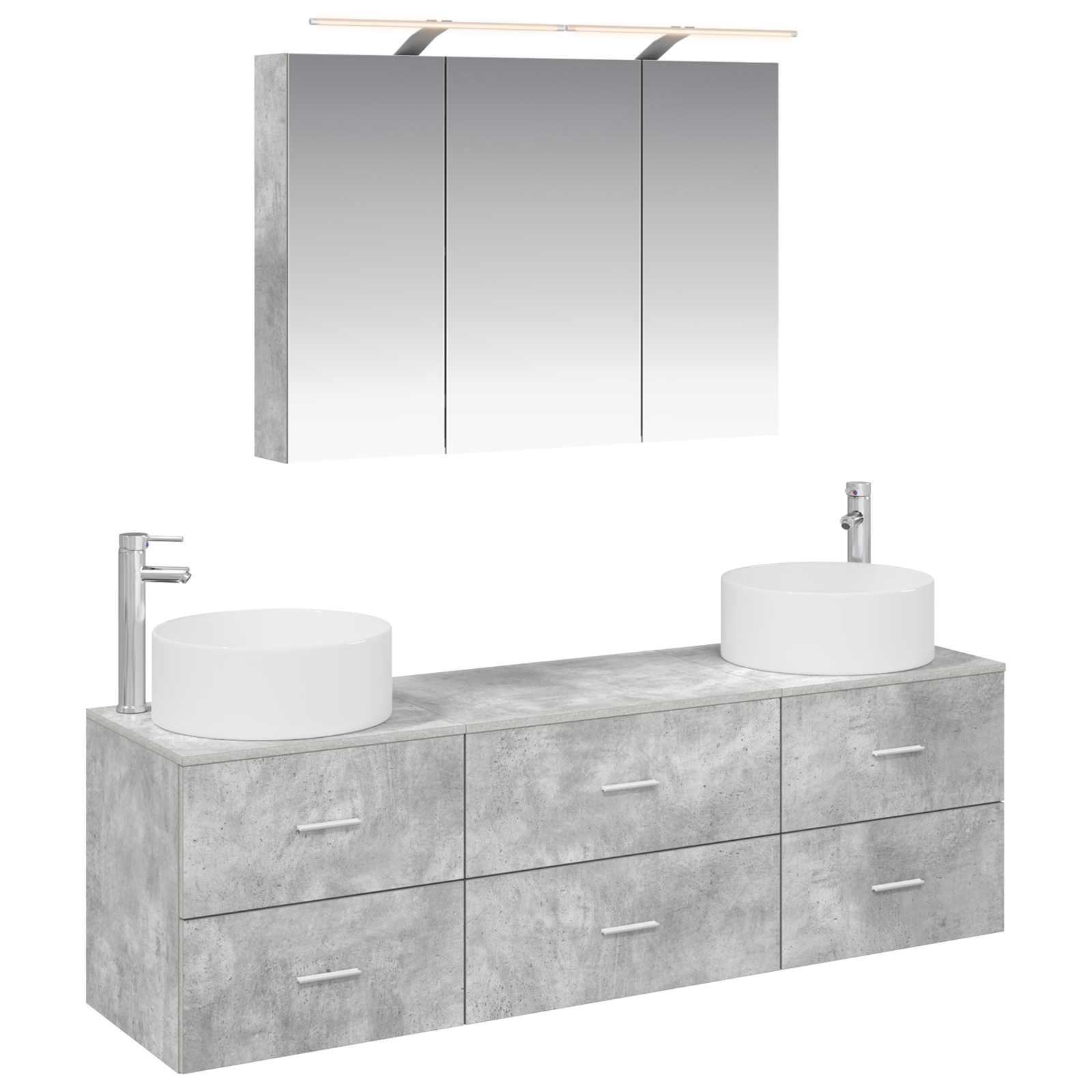 Set namještaja za kupaonicu 4 pcs Betonska siva
