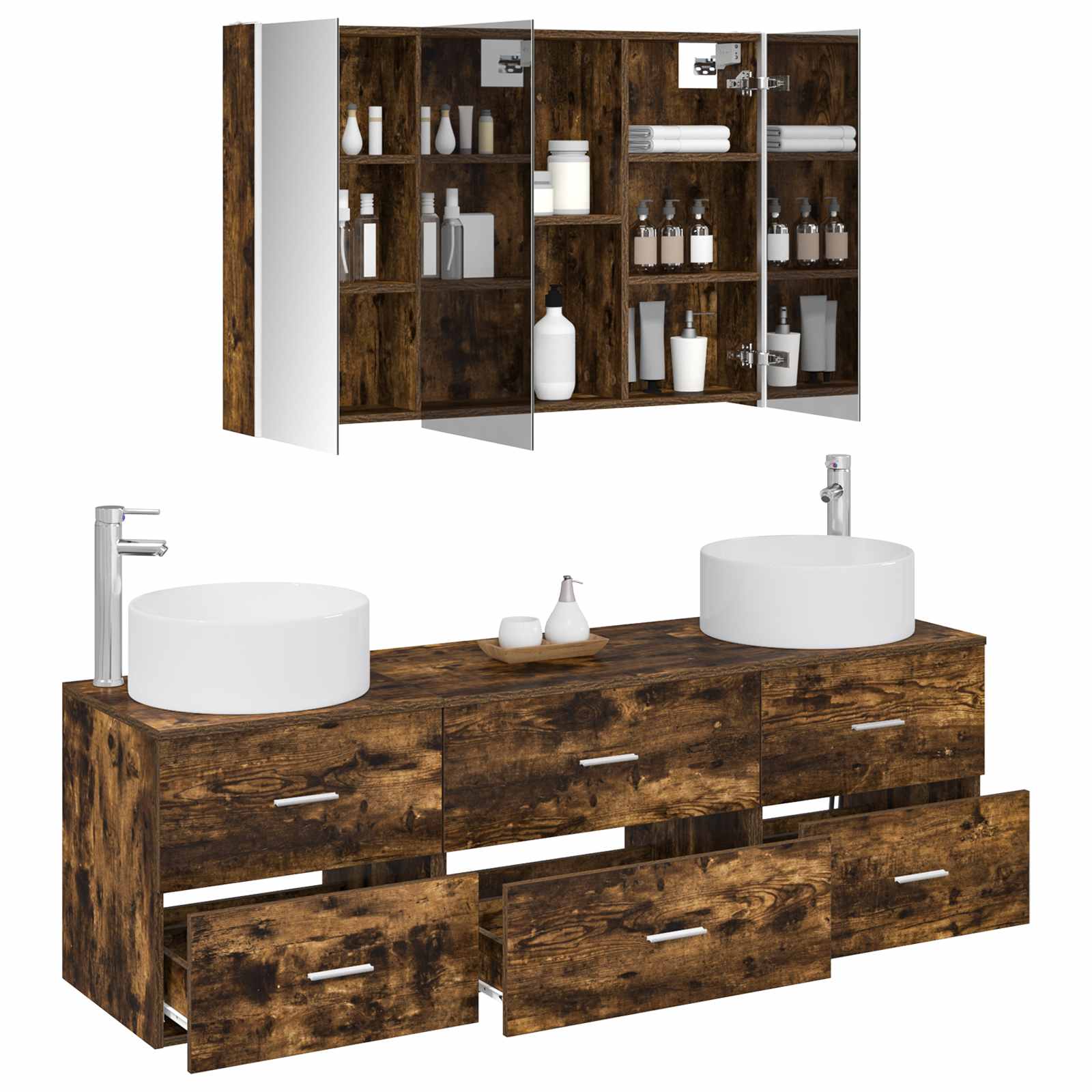 Set namještaja za kupaonicu 4 pcs Dimljeni hrast