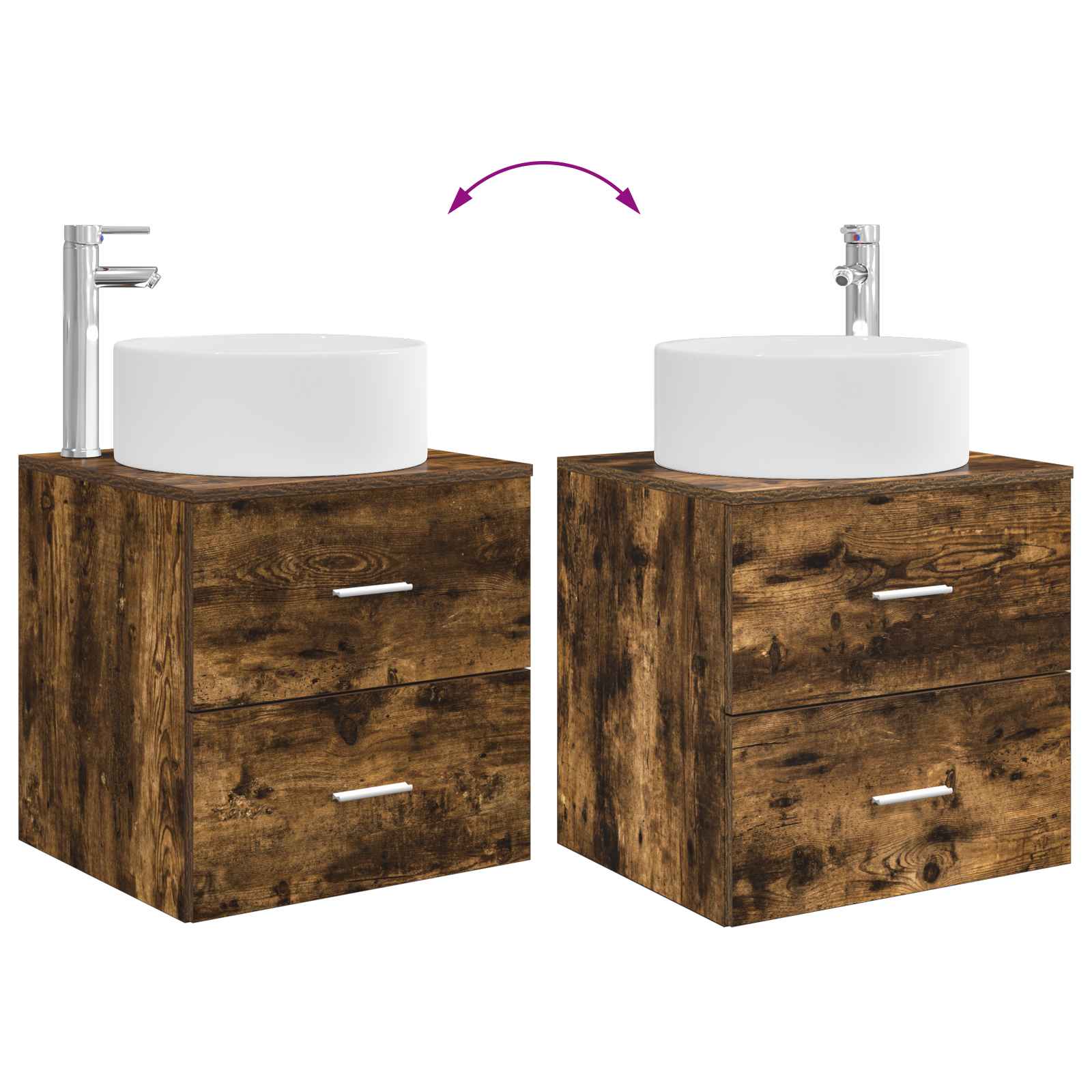 Set namještaja za kupaonicu 4 pcs Dimljeni hrast