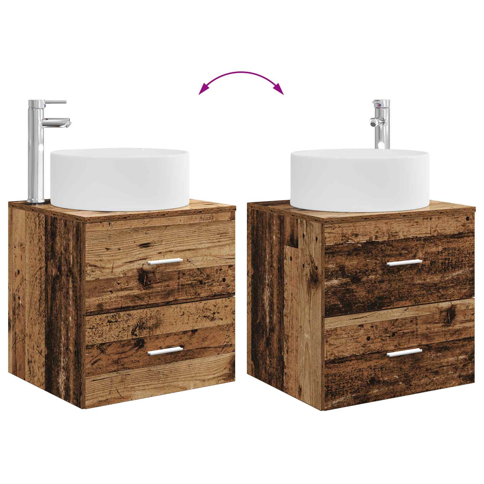 Set namještaja za kupaonicu 4 pcs Staro drvo