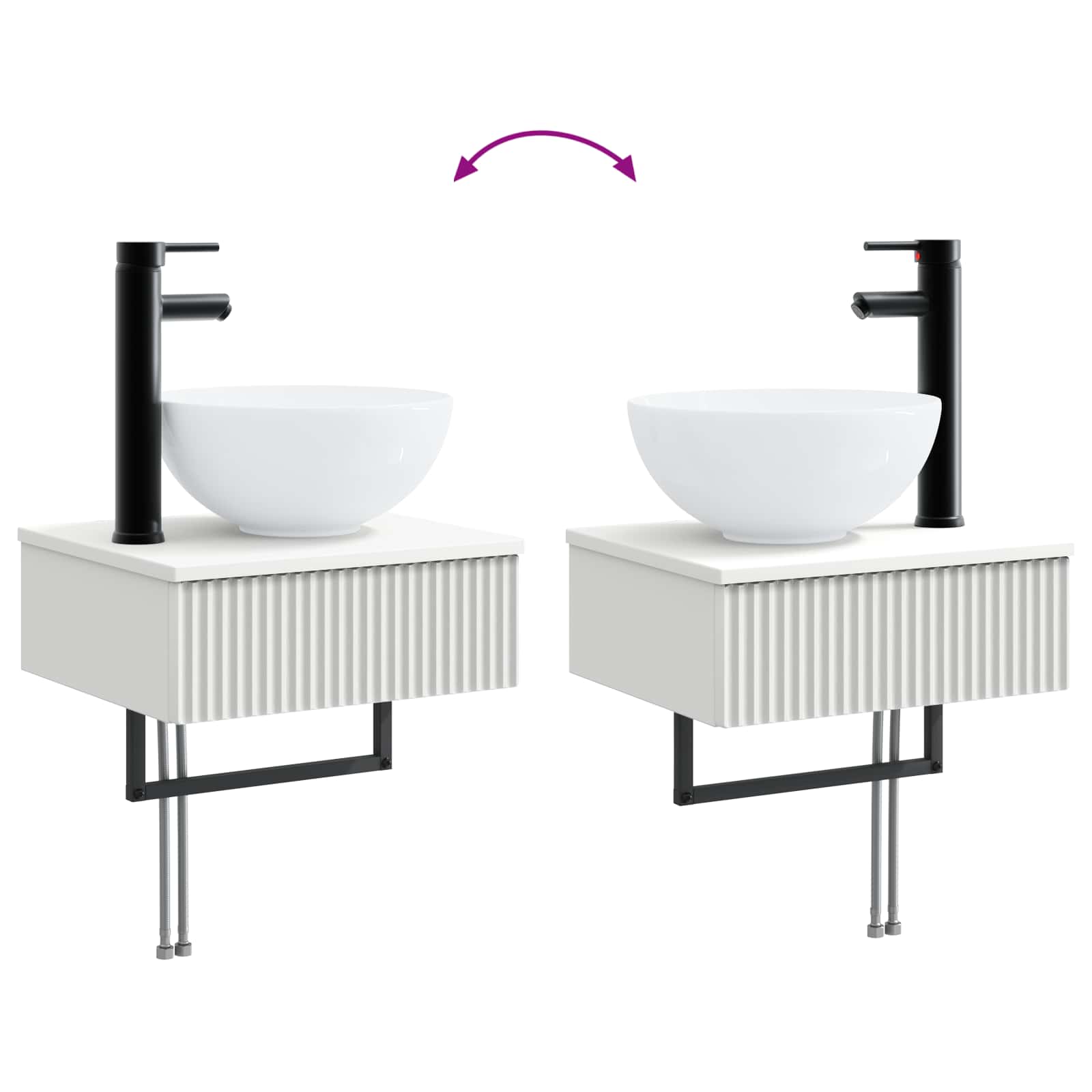 Set namještaja za kupaonicu Zidne s pohranom 6 pcs Bijela