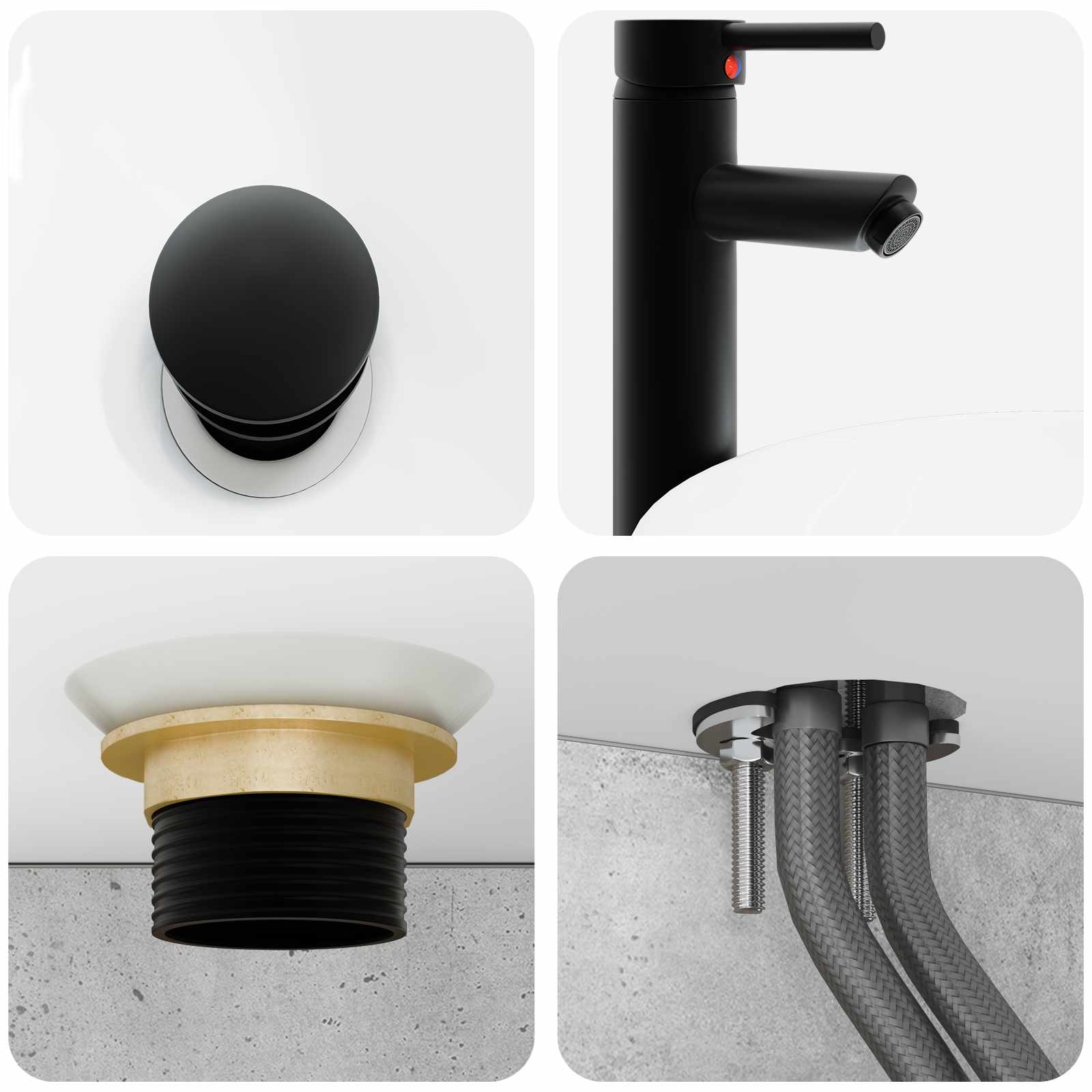 Set namještaja za kupaonicu 6 pcs Betonska siva