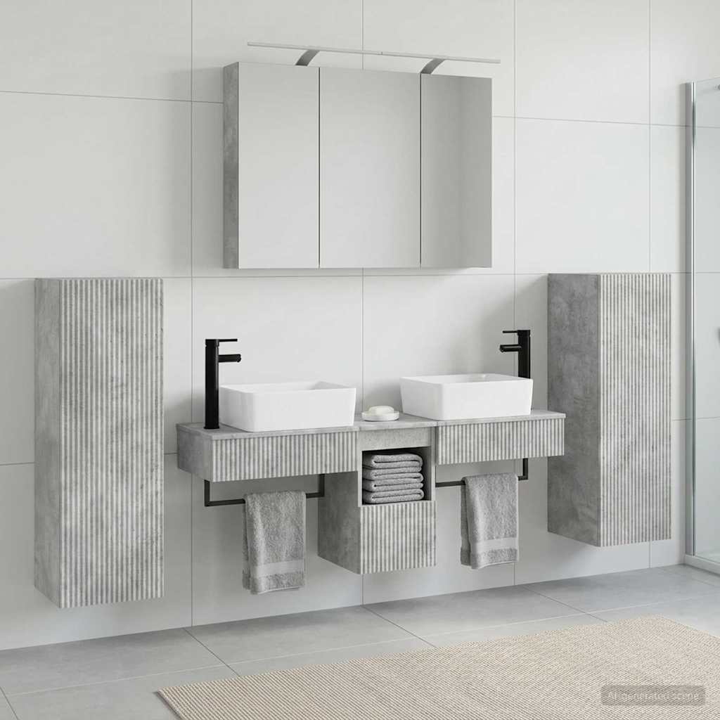 Set namještaja za kupaonicu 6 pcs Betonska siva