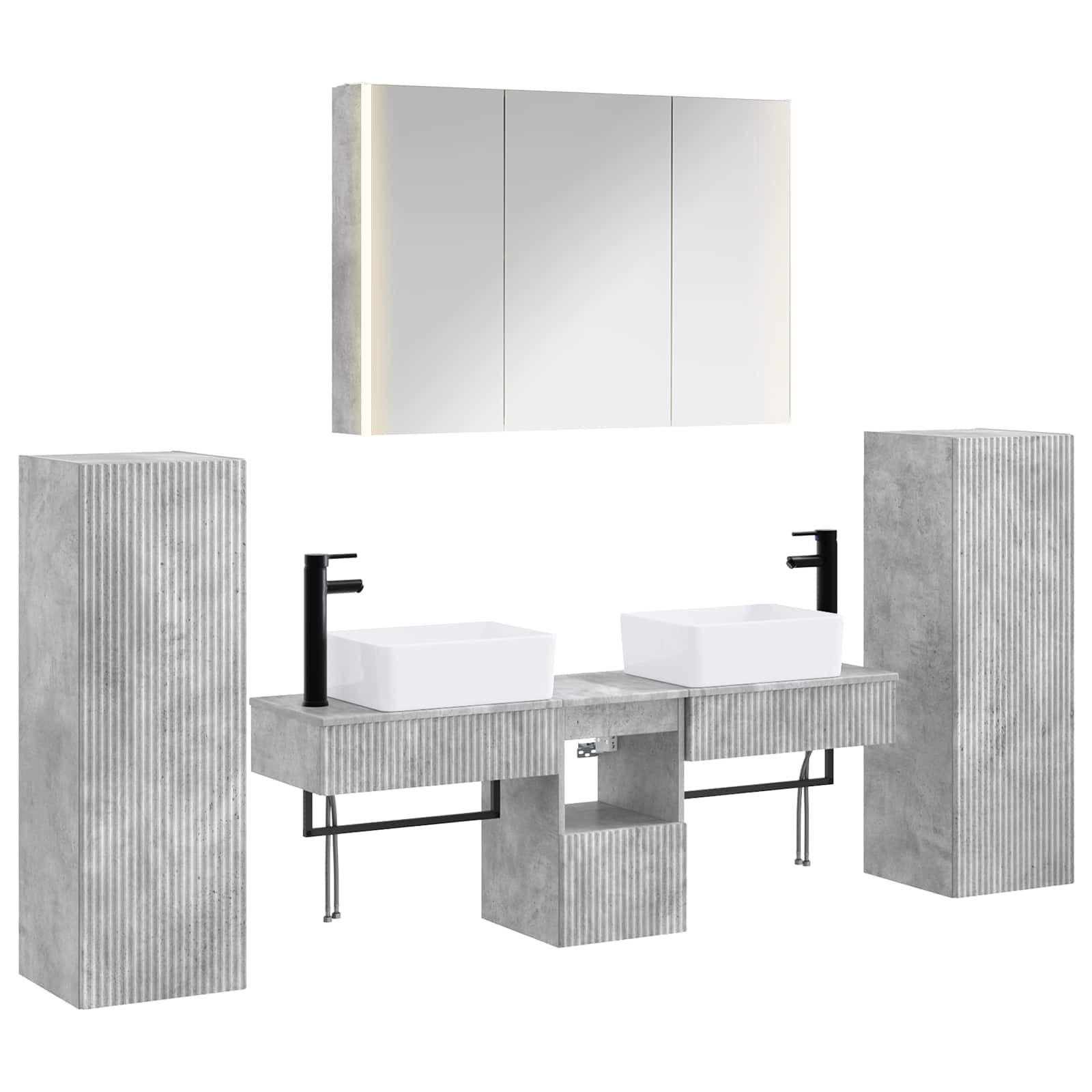Set namještaja za kupaonicu 6 pcs Betonska siva