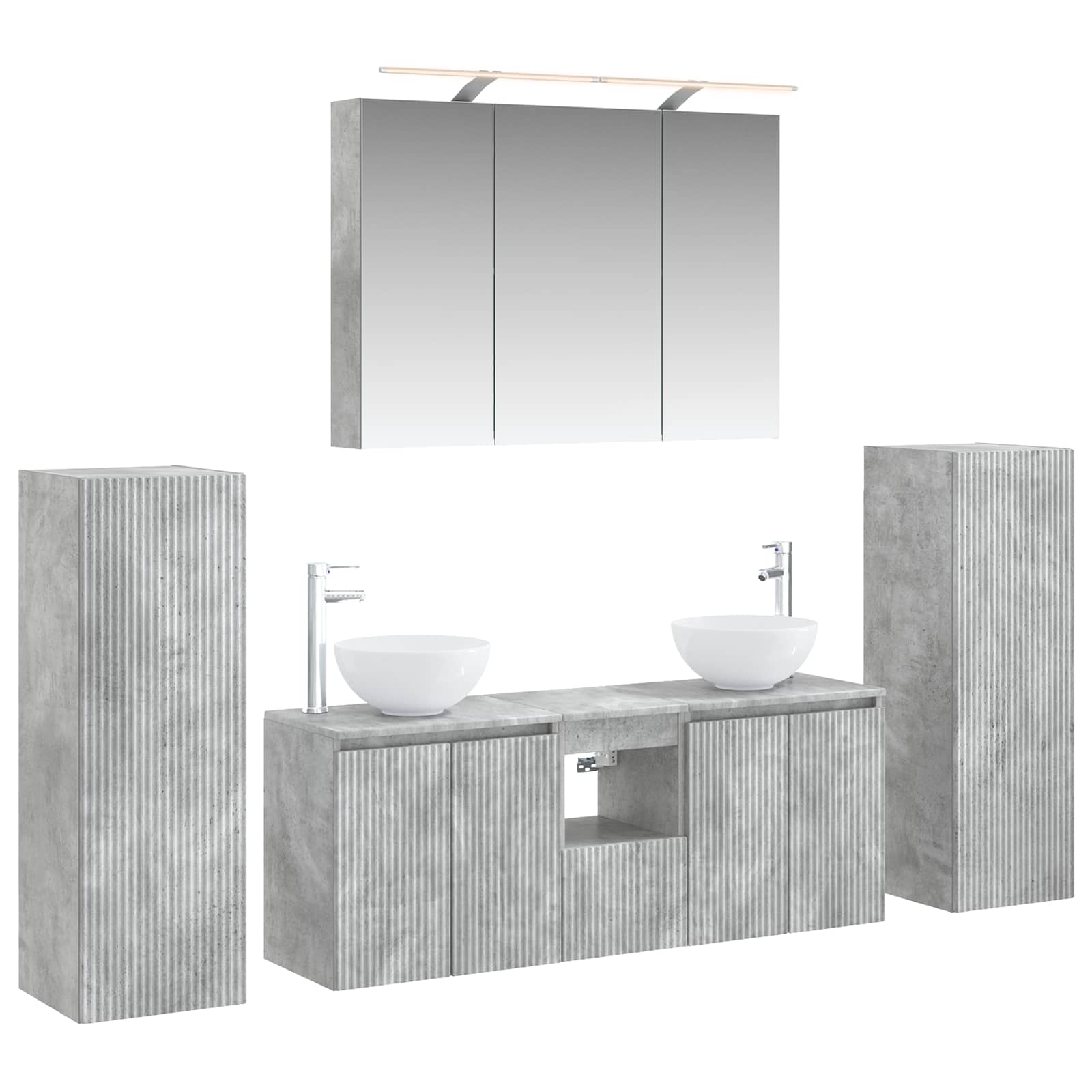 Set namještaja za kupaonicu 6 pcs Betonska siva