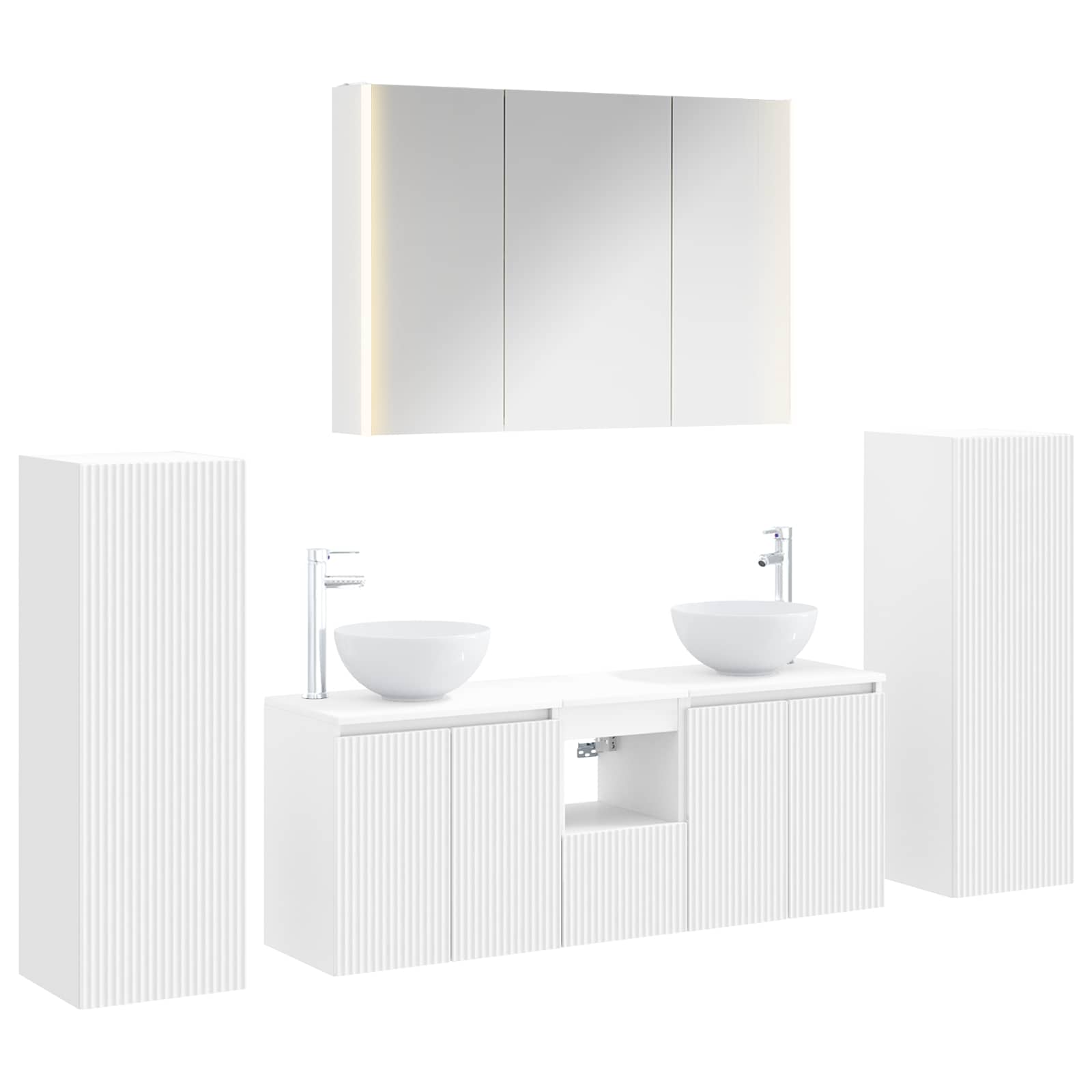 Set namještaja za kupaonicu 6 pcs Bijela