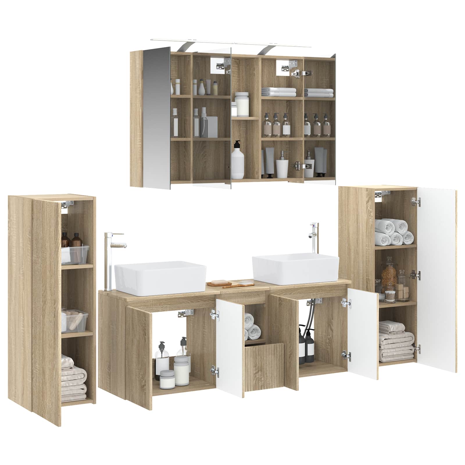 Set namještaja za kupaonicu 6 pcs Hrast sonoma