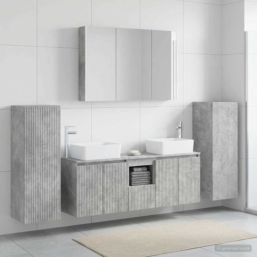 Set namještaja za kupaonicu 6 pcs Betonska siva