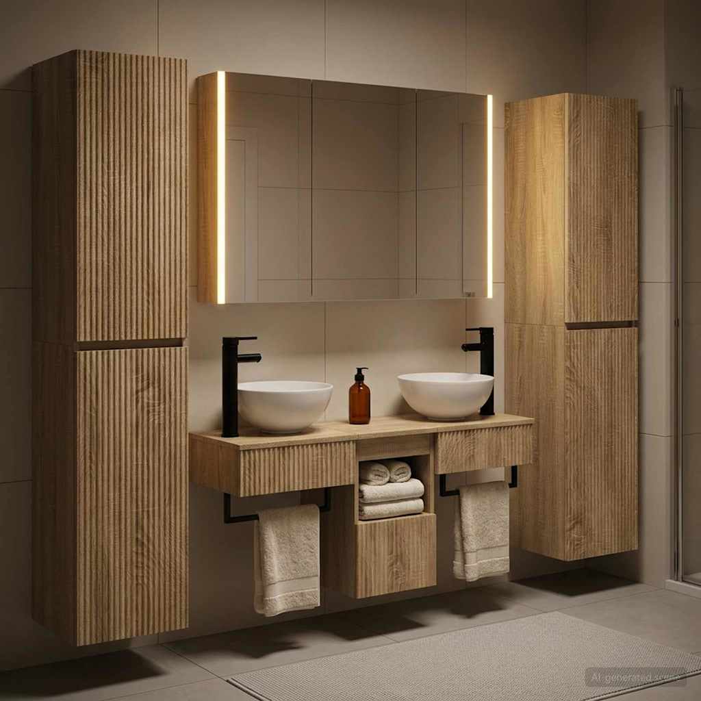 Set namještaja za kupaonicu 6 pcs Hrast sonoma