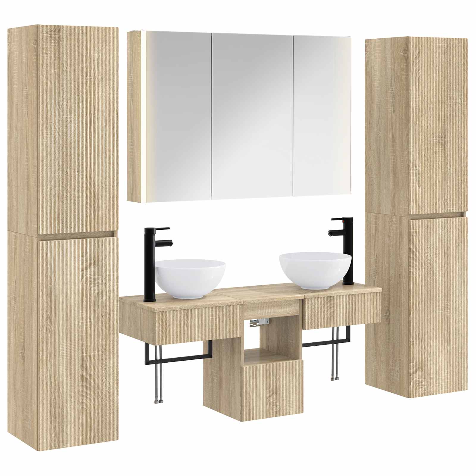 Set namještaja za kupaonicu 6 pcs Hrast sonoma