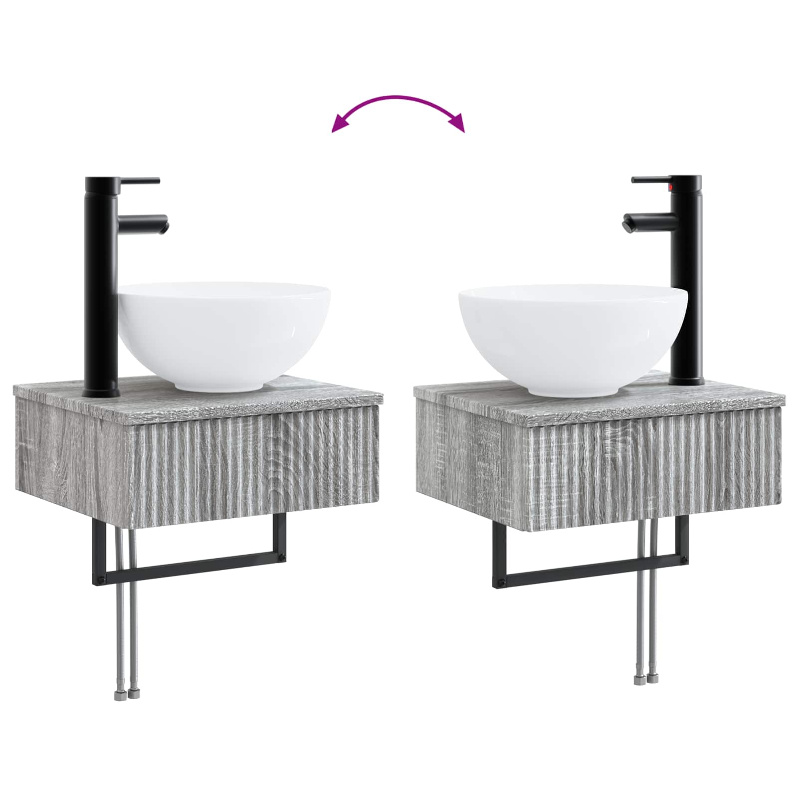 Set namještaja za kupaonicu 6 pcs Siva Sonoma