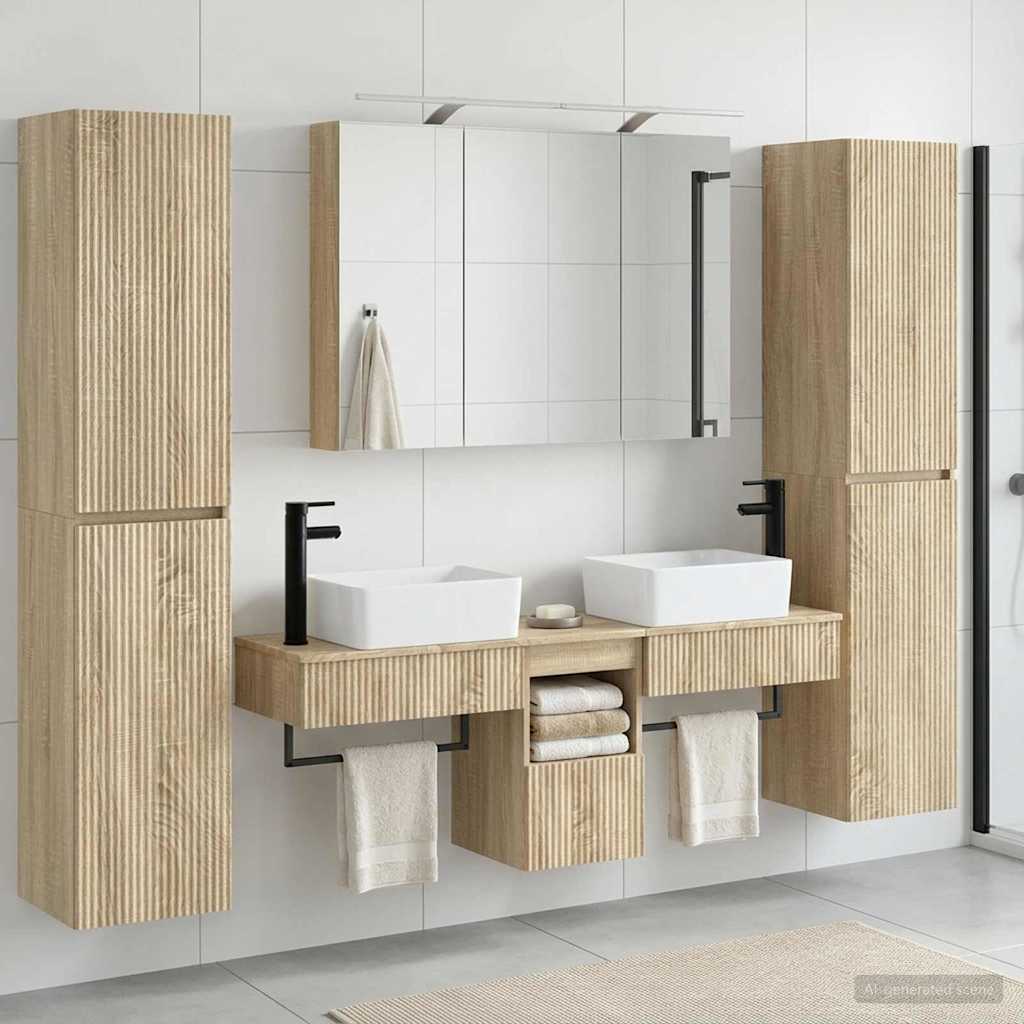 Set namještaja za kupaonicu 6 pcs Hrast sonoma