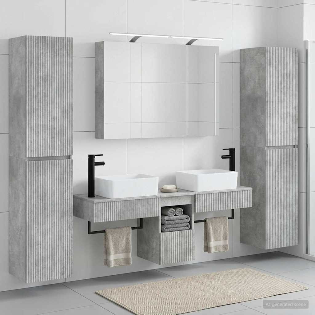 Set namještaja za kupaonicu 6 pcs Betonska siva