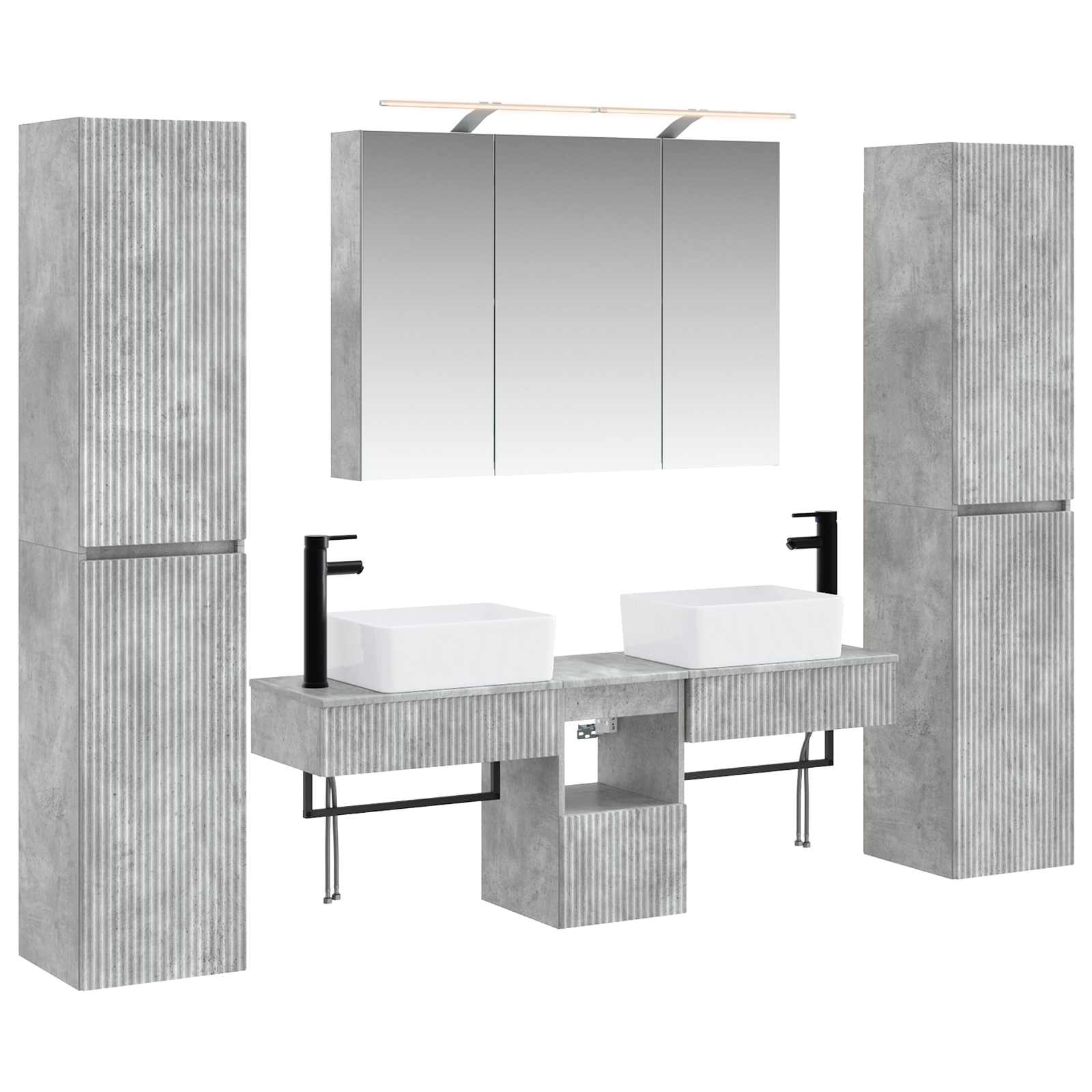 Set namještaja za kupaonicu 6 pcs Betonska siva