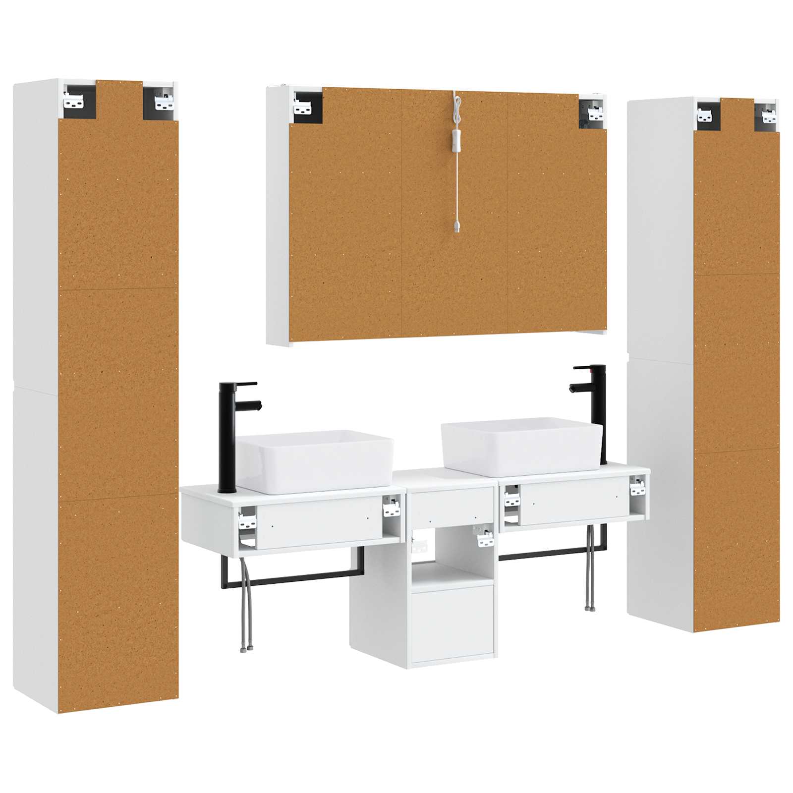 Set namještaja za kupaonicu 6 pcs Bijela