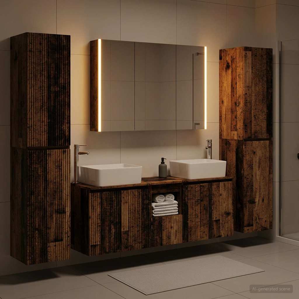 Set namještaja za kupaonicu 6 pcs Staro drvo