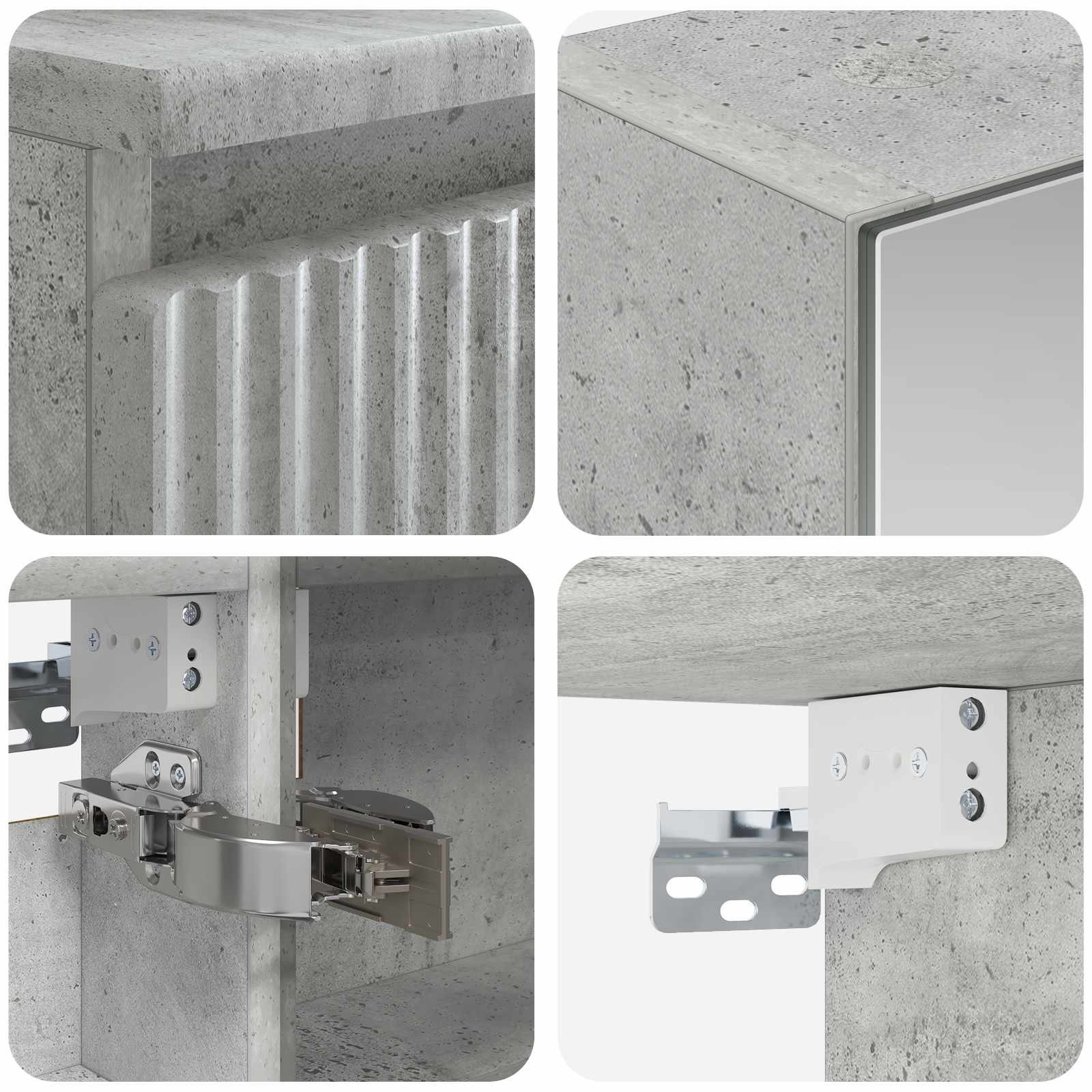 Set ormarića za kupaonicu 5 pcs Betonska siva 50 x 14,5 x 70 cm