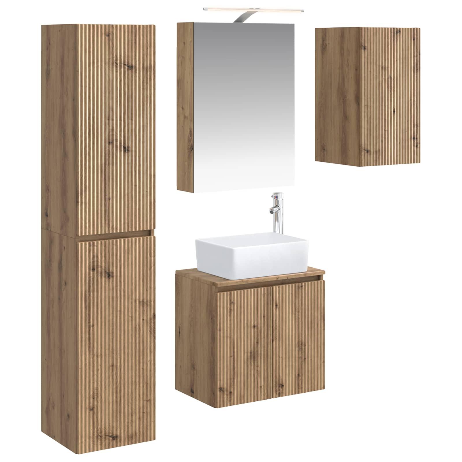 Set ormarića za kupaonicu 5 pcs Hrast artisan 50 x 14,5 x 70 cm