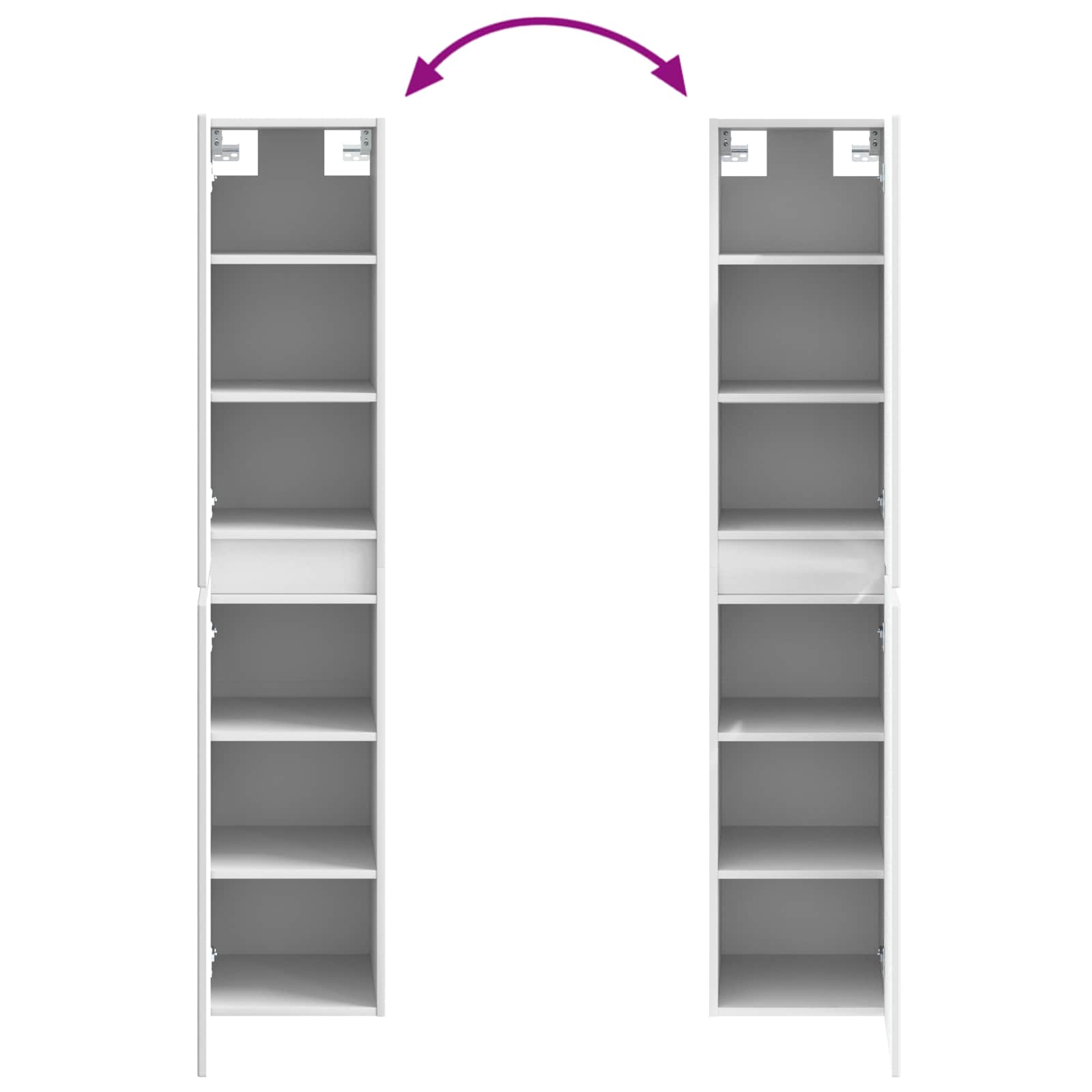 Set ormarića za kupaonicu 5 pcs Bijela 50 x 14,5 x 70 cm
