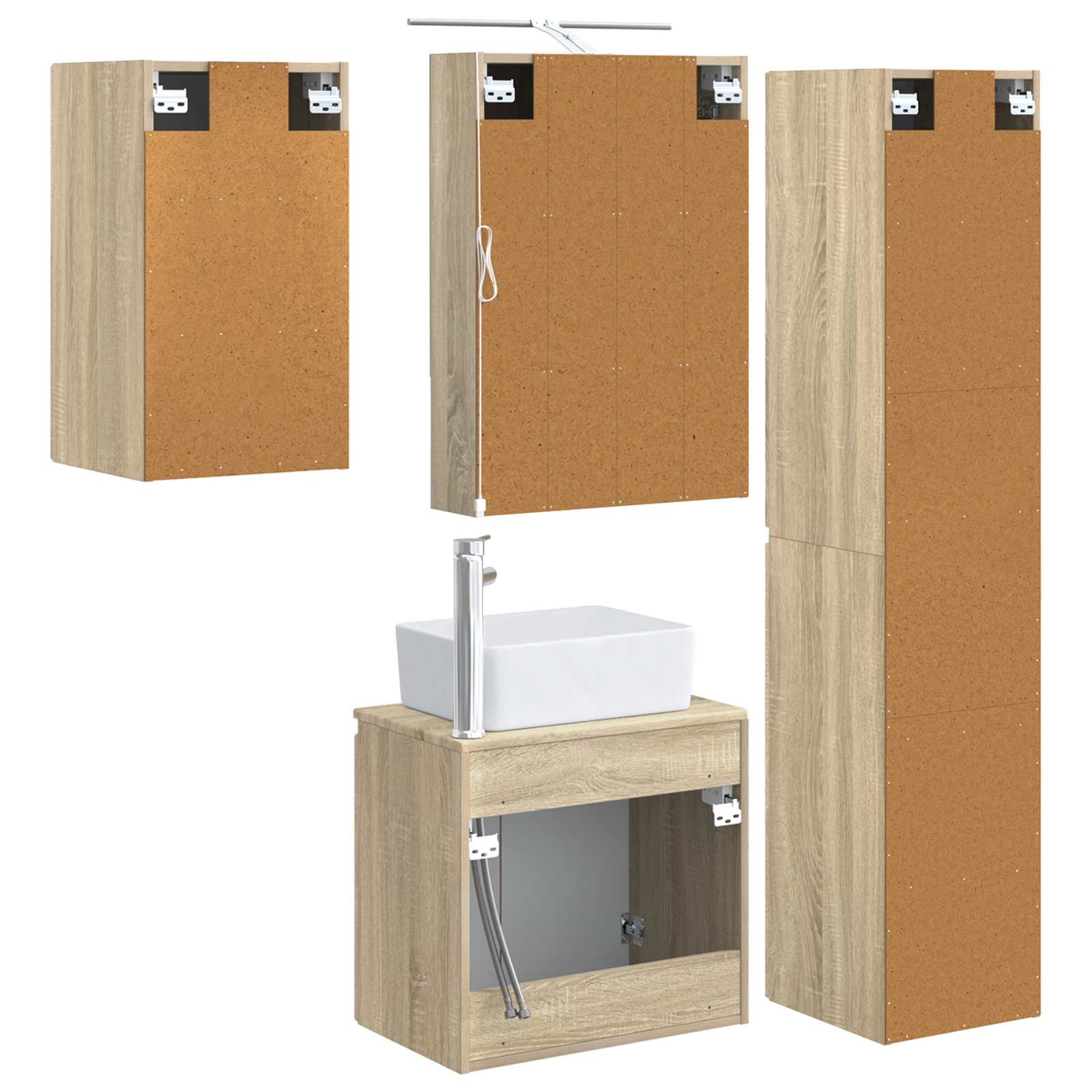 Set ormarića za kupaonicu 5 pcs Hrast sonoma 50 x 14,5 x 70 cm