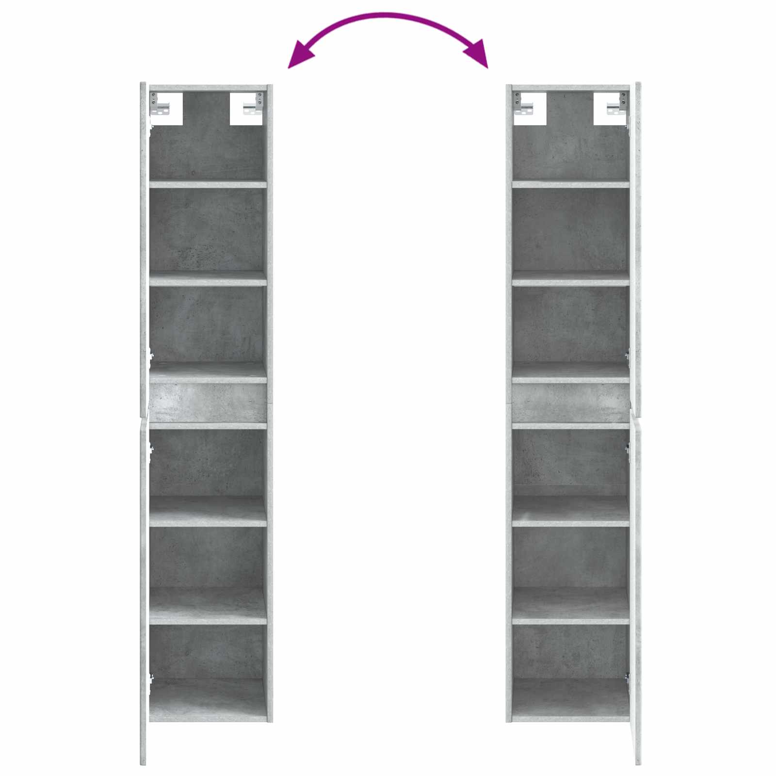 Set ormarića za kupaonicu 5 pcs Betonska siva 50 x 14,5 x 70 cm