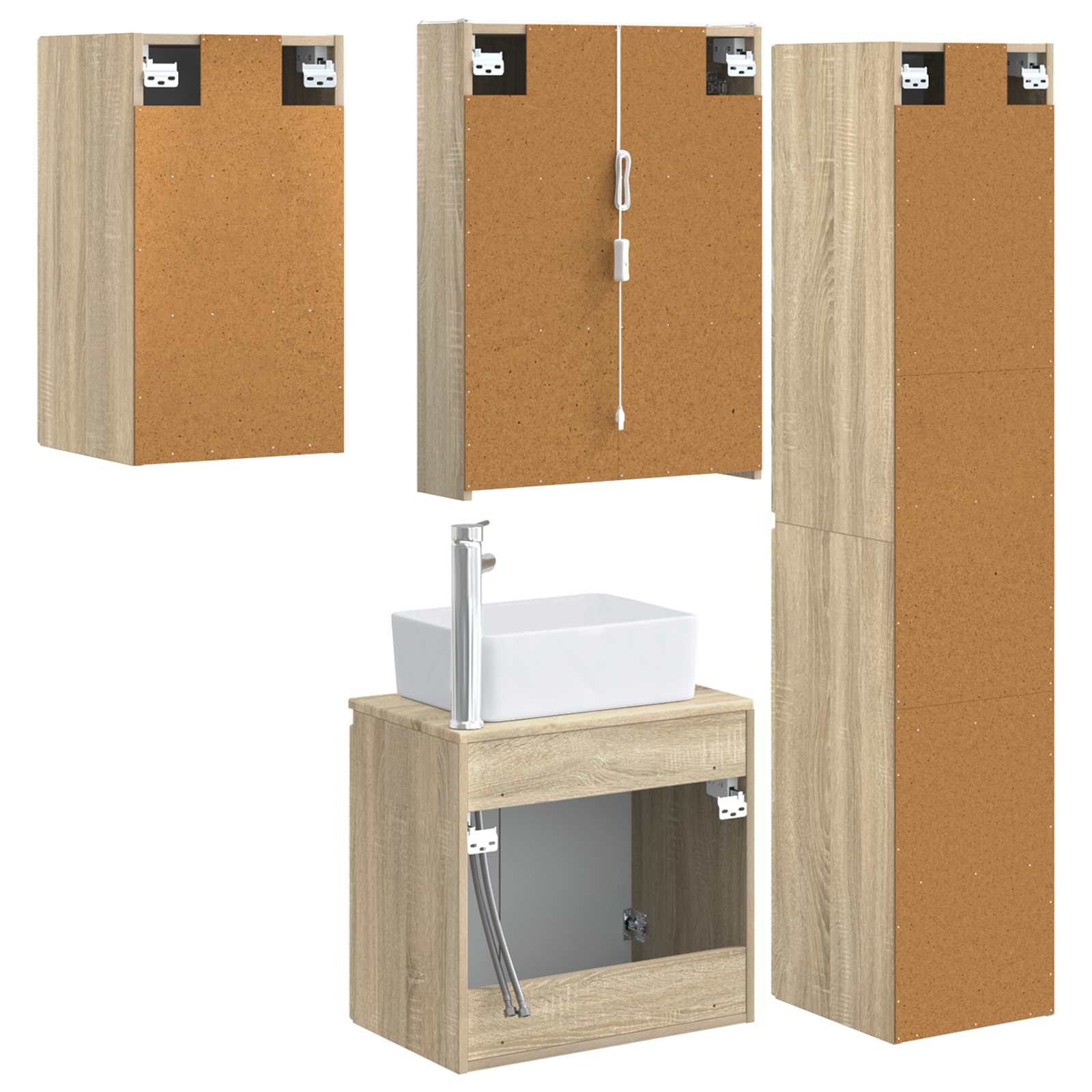 Set ormarića za kupaonicu 5 pcs Hrast sonoma 53 x 15,5 x 70 cm