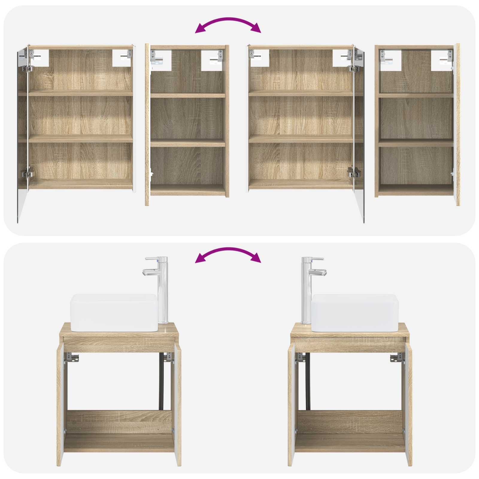 Set ormarića za kupaonicu 5 pcs Hrast sonoma 53 x 15,5 x 70 cm