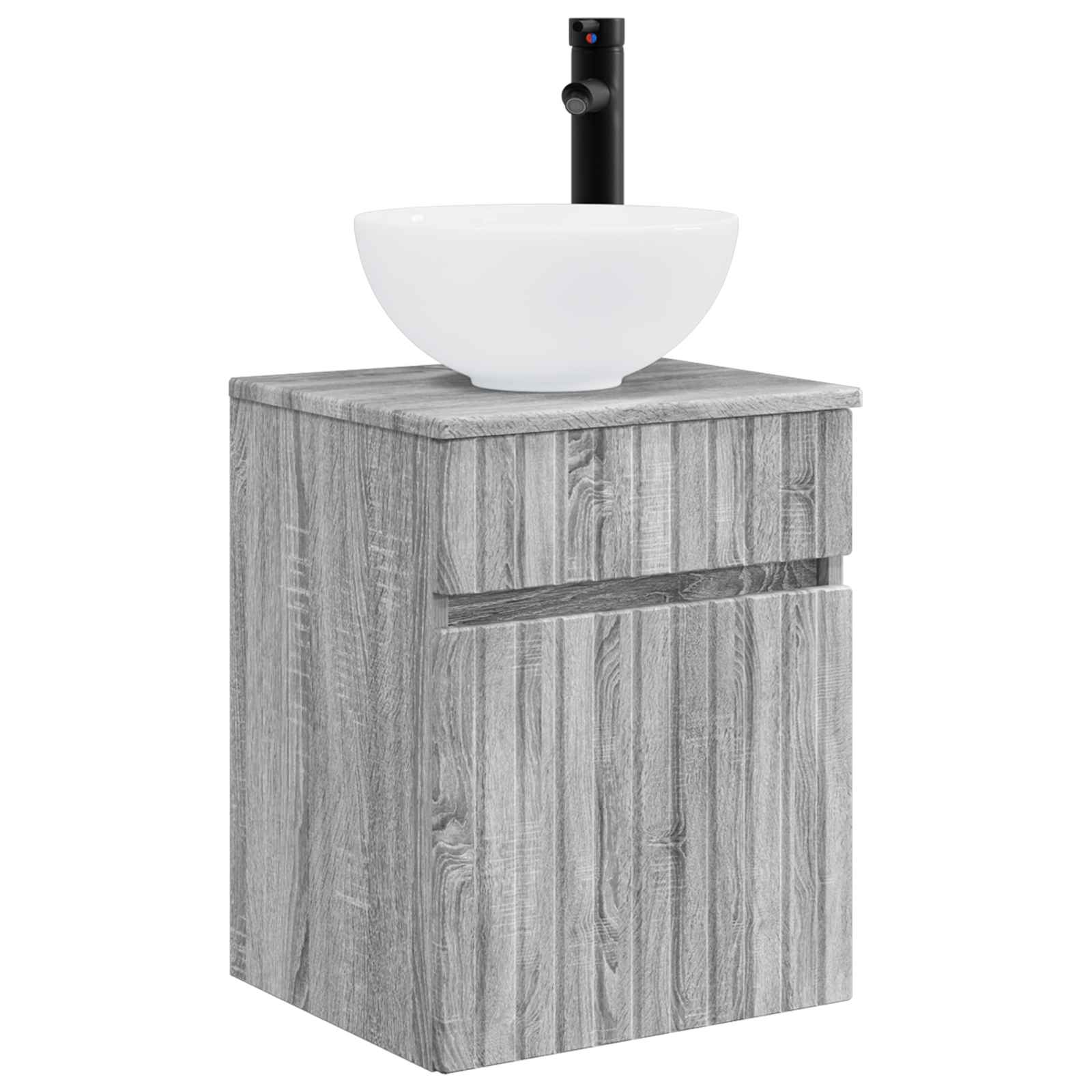 Set ormarića za kupaonicu 5 pcs Siva Sonoma 40 x 10,5 x 60,5 cm