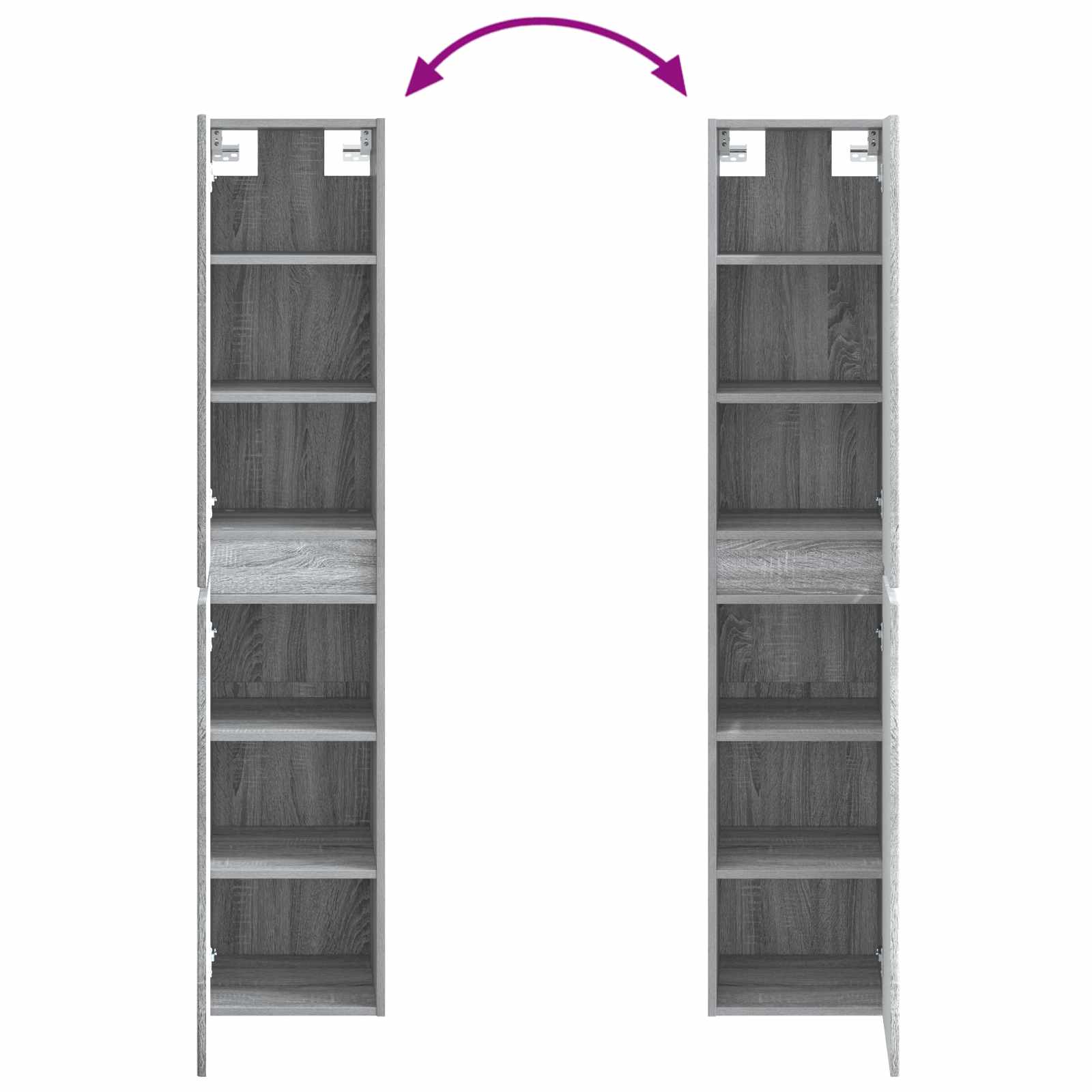 Set ormarića za kupaonicu 5 pcs Siva Sonoma 40 x 10,5 x 60,5 cm
