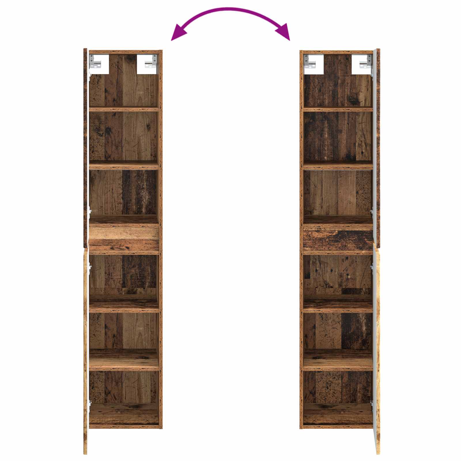 Set ormarića za kupaonicu 5 pcs Staro drvo 43 x 16 x 62,5 cm