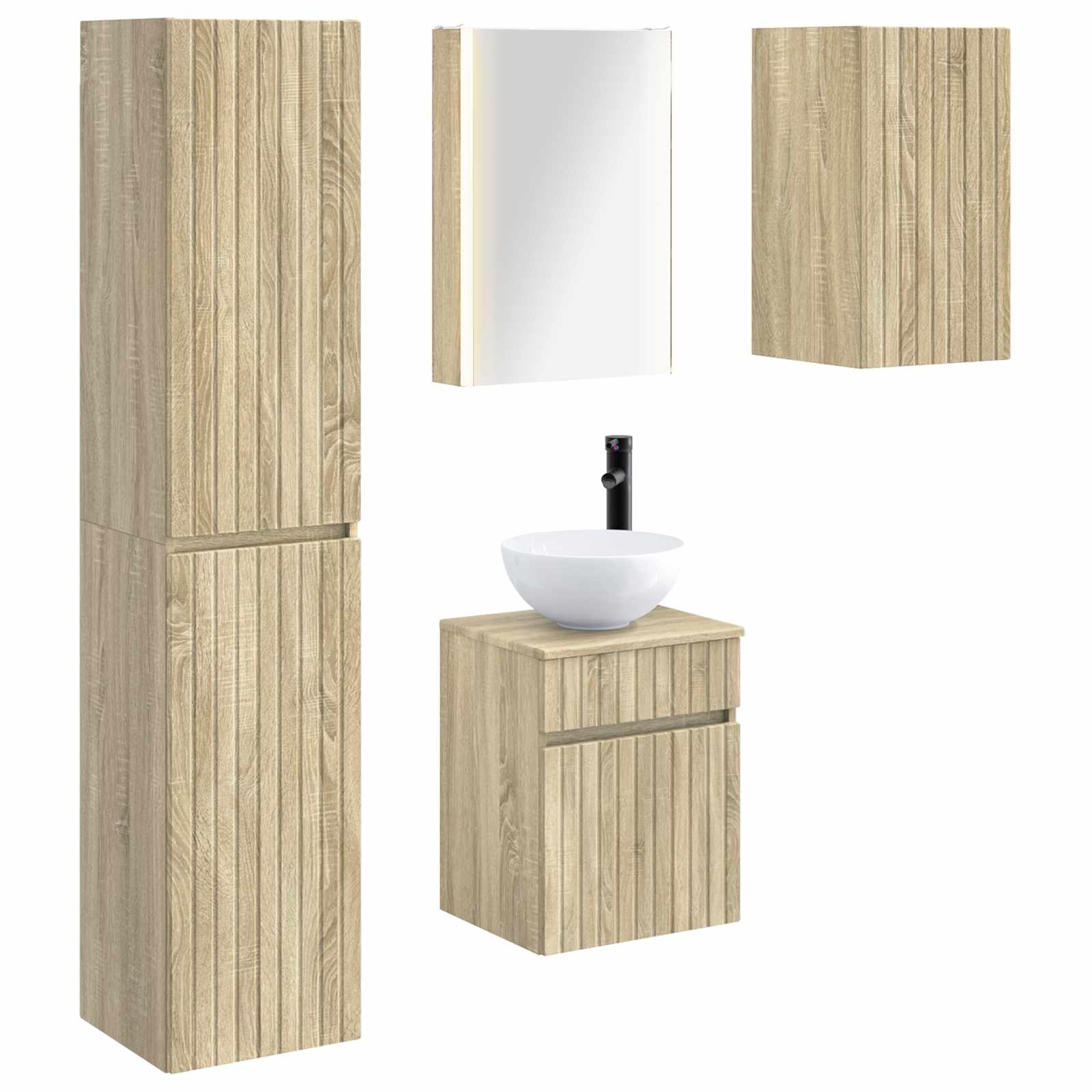Set ormarića za kupaonicu 5 pcs Hrast sonoma