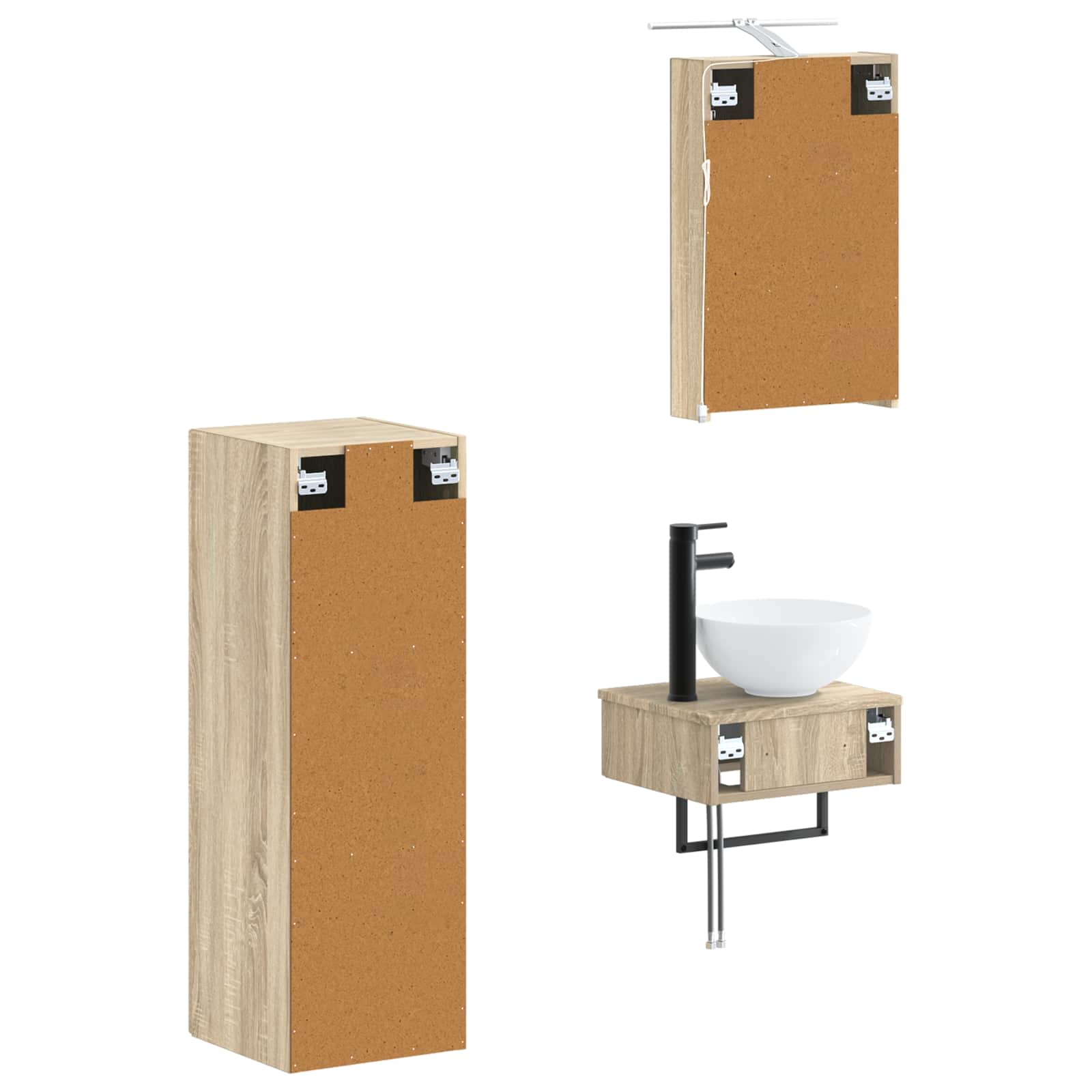 Set ormarića za kupaonicu 4 pcs Hrast sonoma