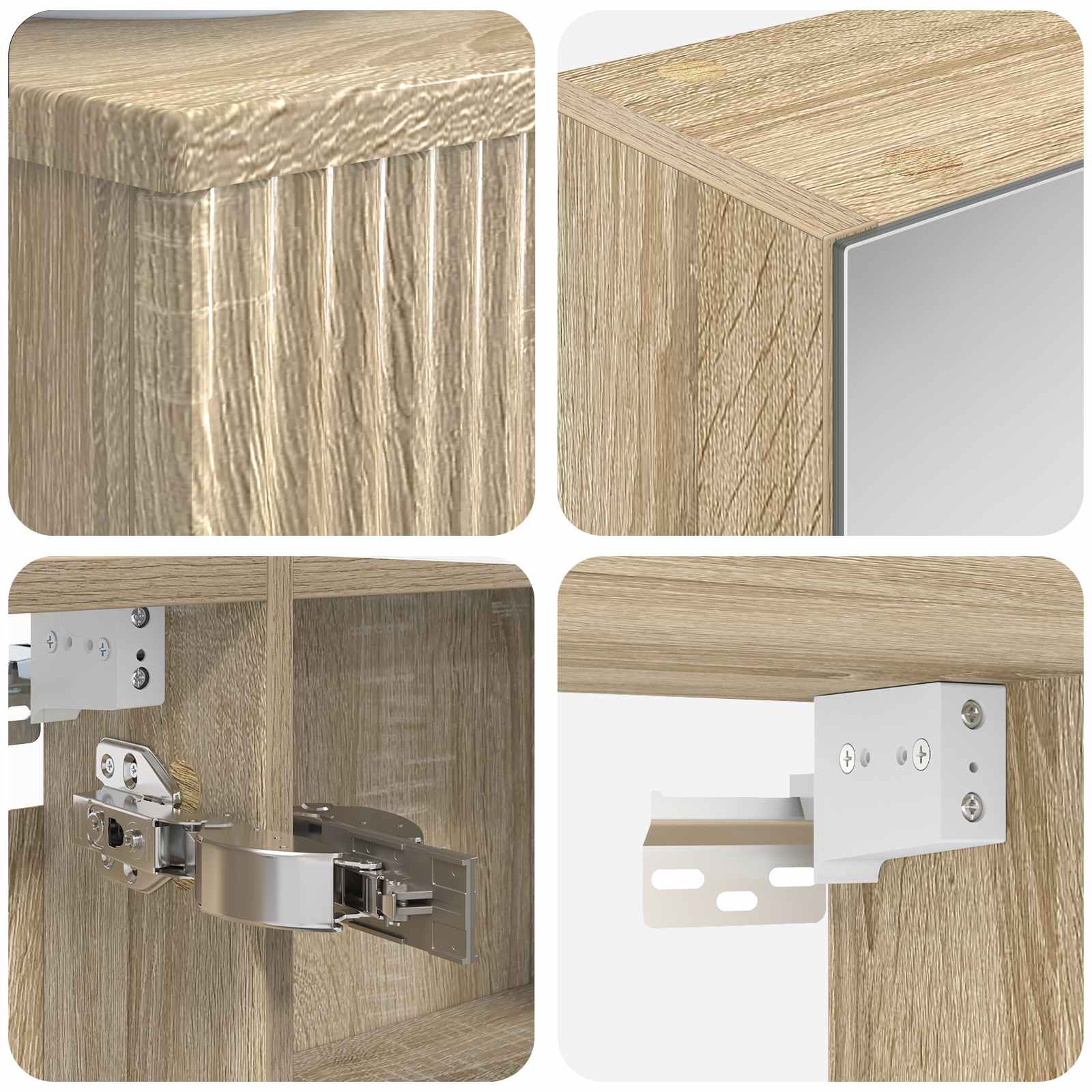 Set ormarića za kupaonicu 4 pcs Hrast sonoma 43 x 16 x 62,5 cm