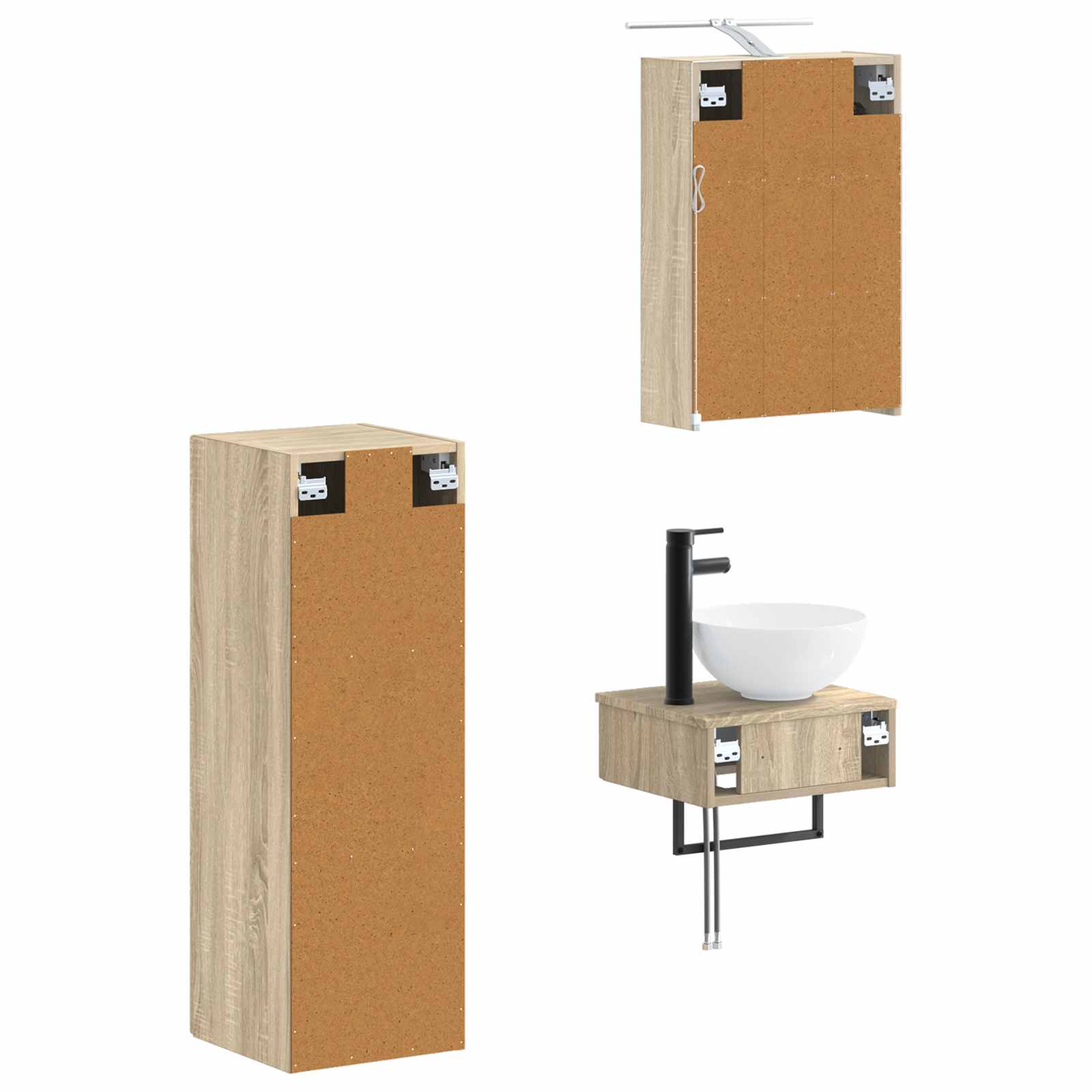 Set ormarića za kupaonicu 4 pcs Hrast sonoma 43 x 16 x 62,5 cm