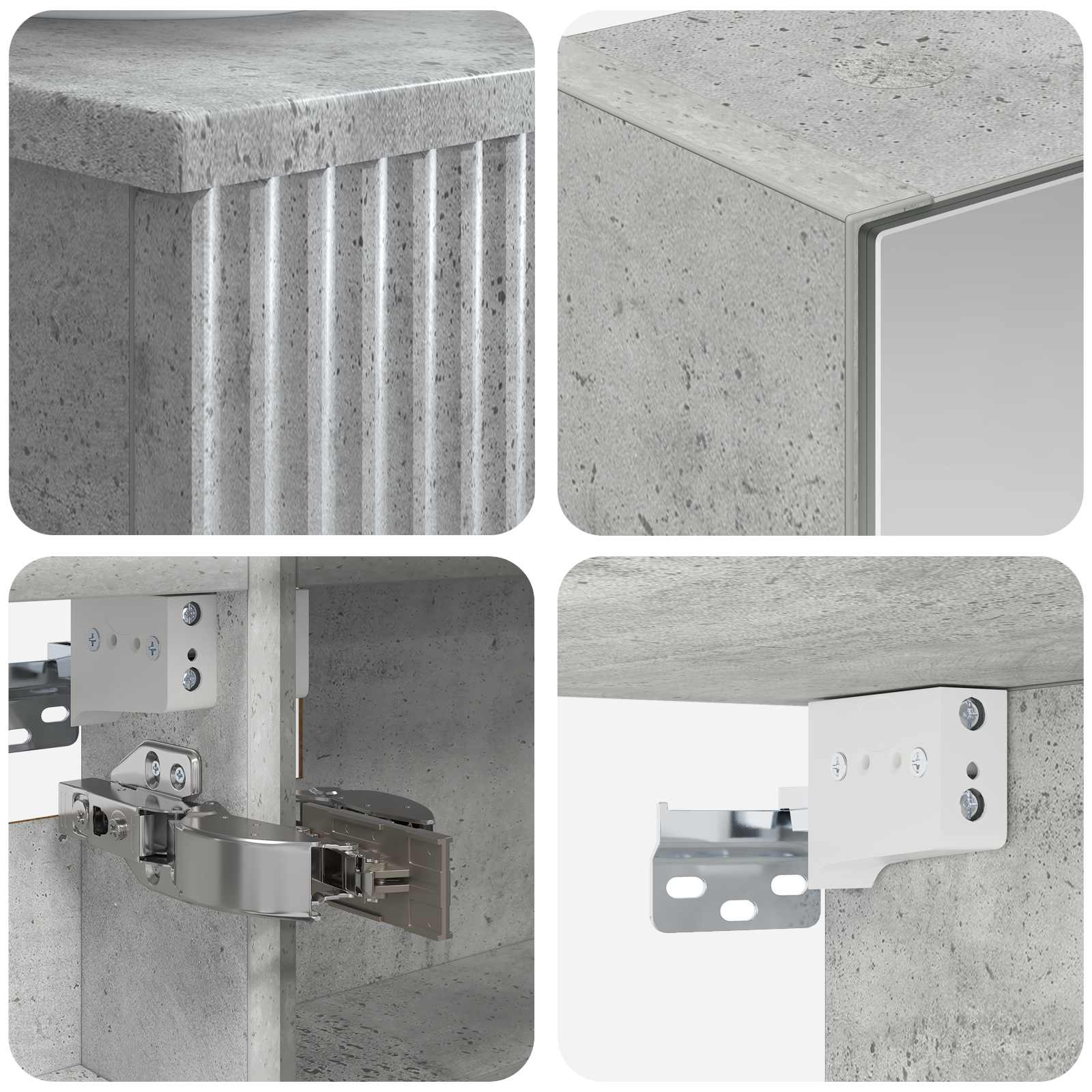Set ormarića za kupaonicu 4 pcs Betonska siva 43 x 16 x 62,5 cm