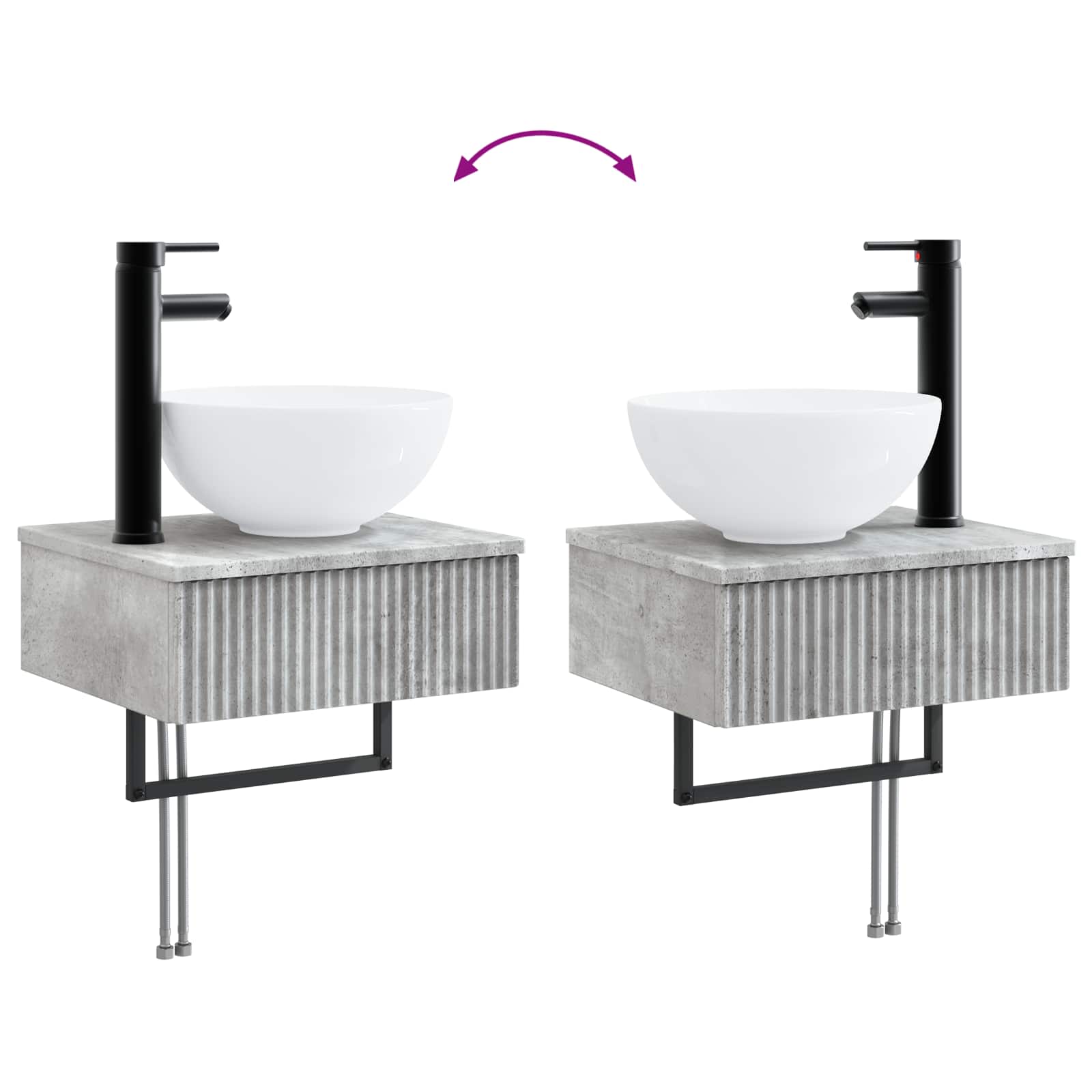 Set ormarića za kupaonicu 4 pcs Betonska siva 43 x 16 x 62,5 cm
