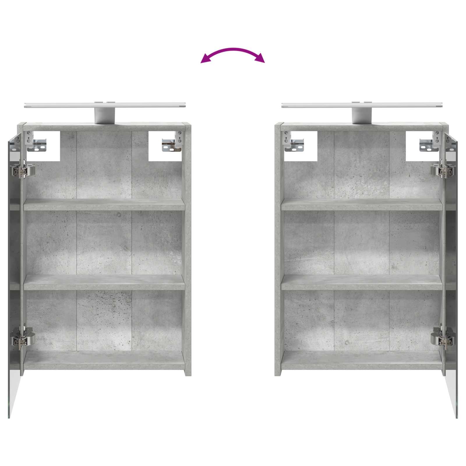 Set ormarića za kupaonicu 4 pcs Betonska siva 43 x 16 x 62,5 cm