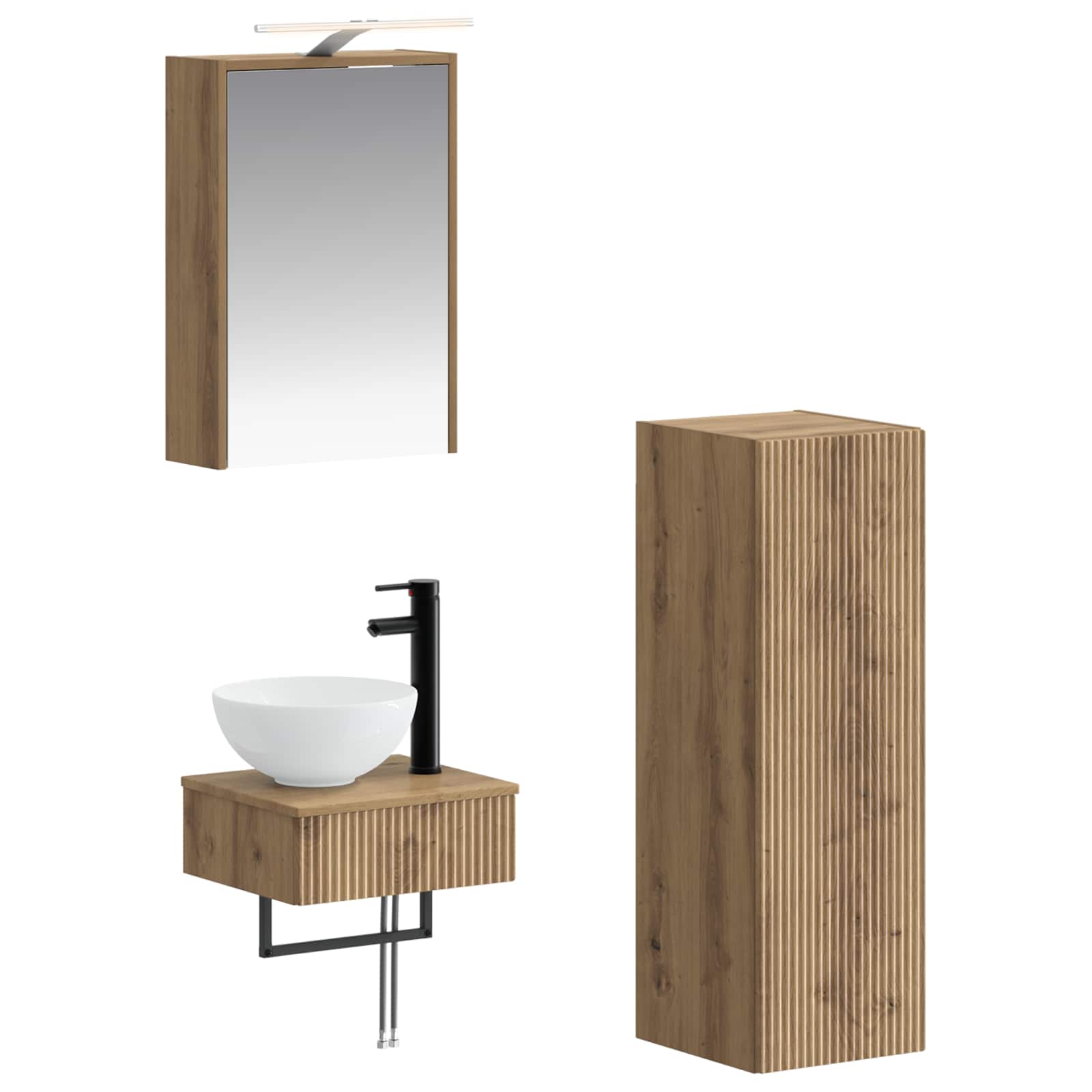 Set ormarića za kupaonicu 4 pcs Hrast artisan 43 x 16 x 62,5 cm