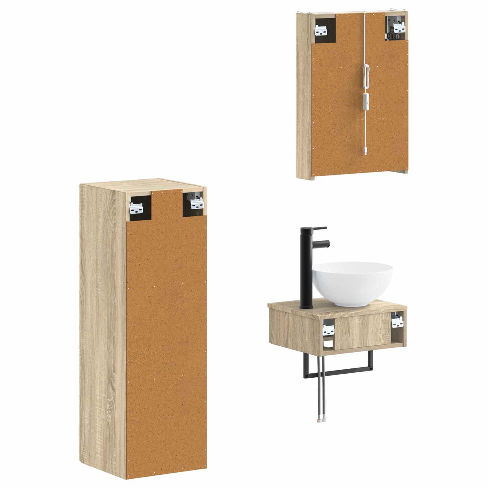 Set ormarića za kupaonicu 4 pcs Hrast sonoma