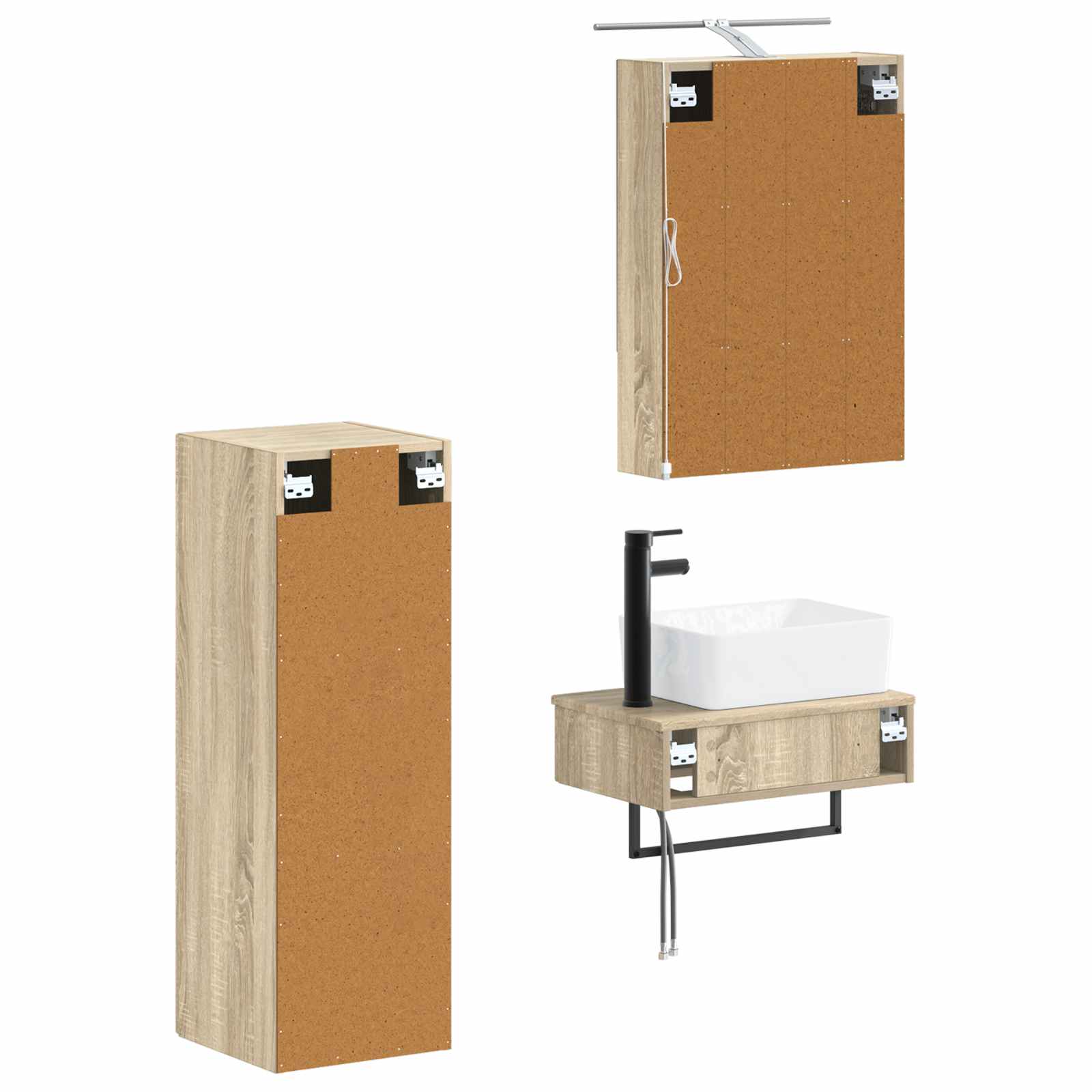 Set ormarića za kupaonicu 4 pcs Hrast sonoma 50 x 14,5 x 70 cm