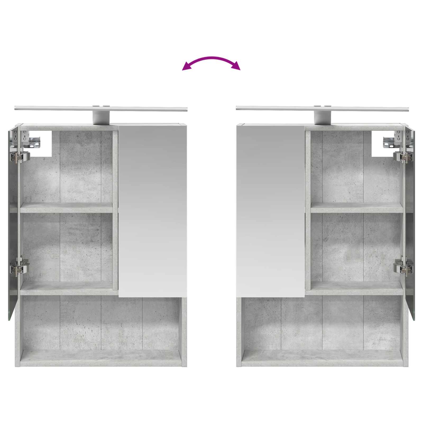 Set ormarića za kupaonicu 4 pcs Betonska siva 50 x 14,5 x 70 cm