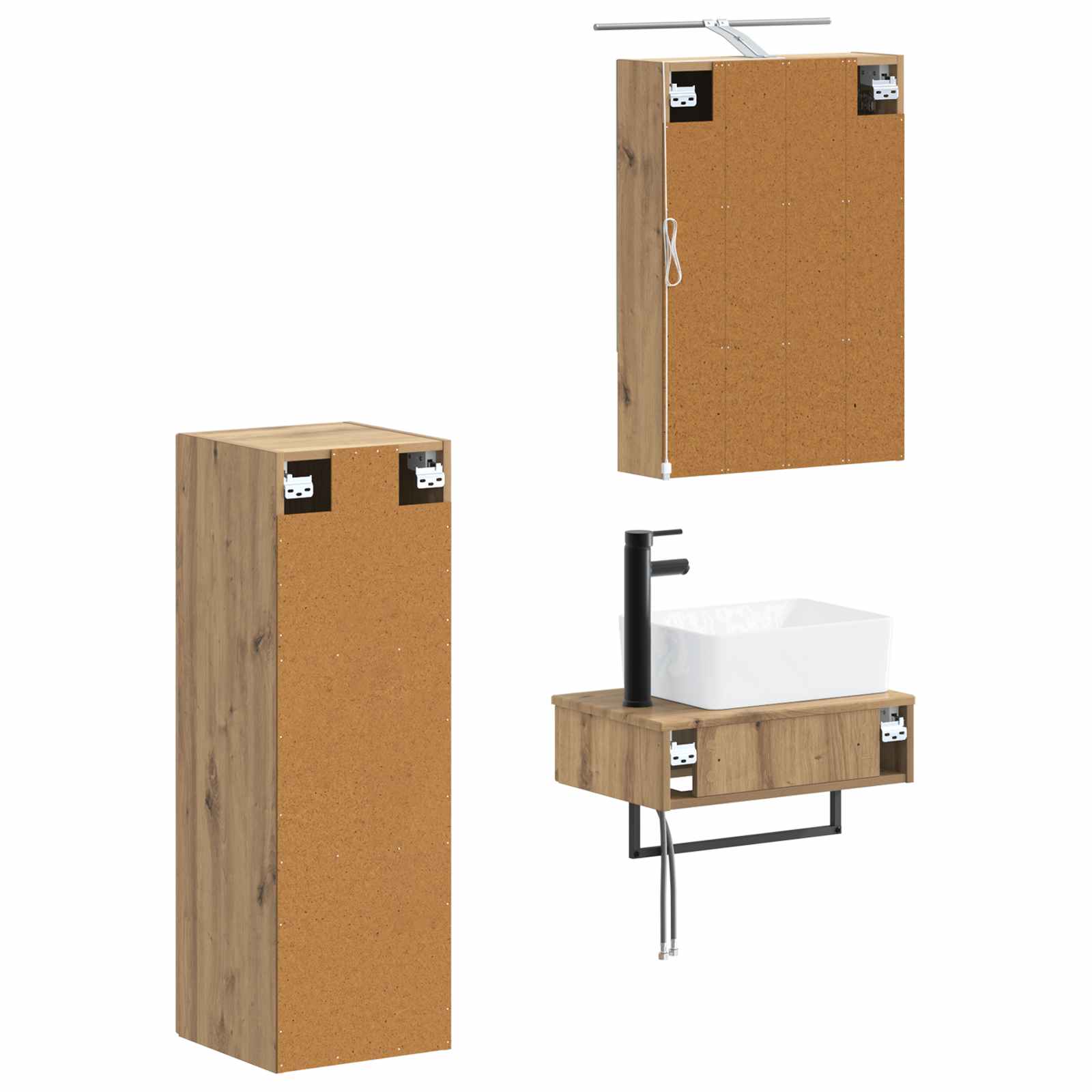 Set ormarića za kupaonicu 4 pcs Hrast artisan 50 x 14,5 x 70 cm