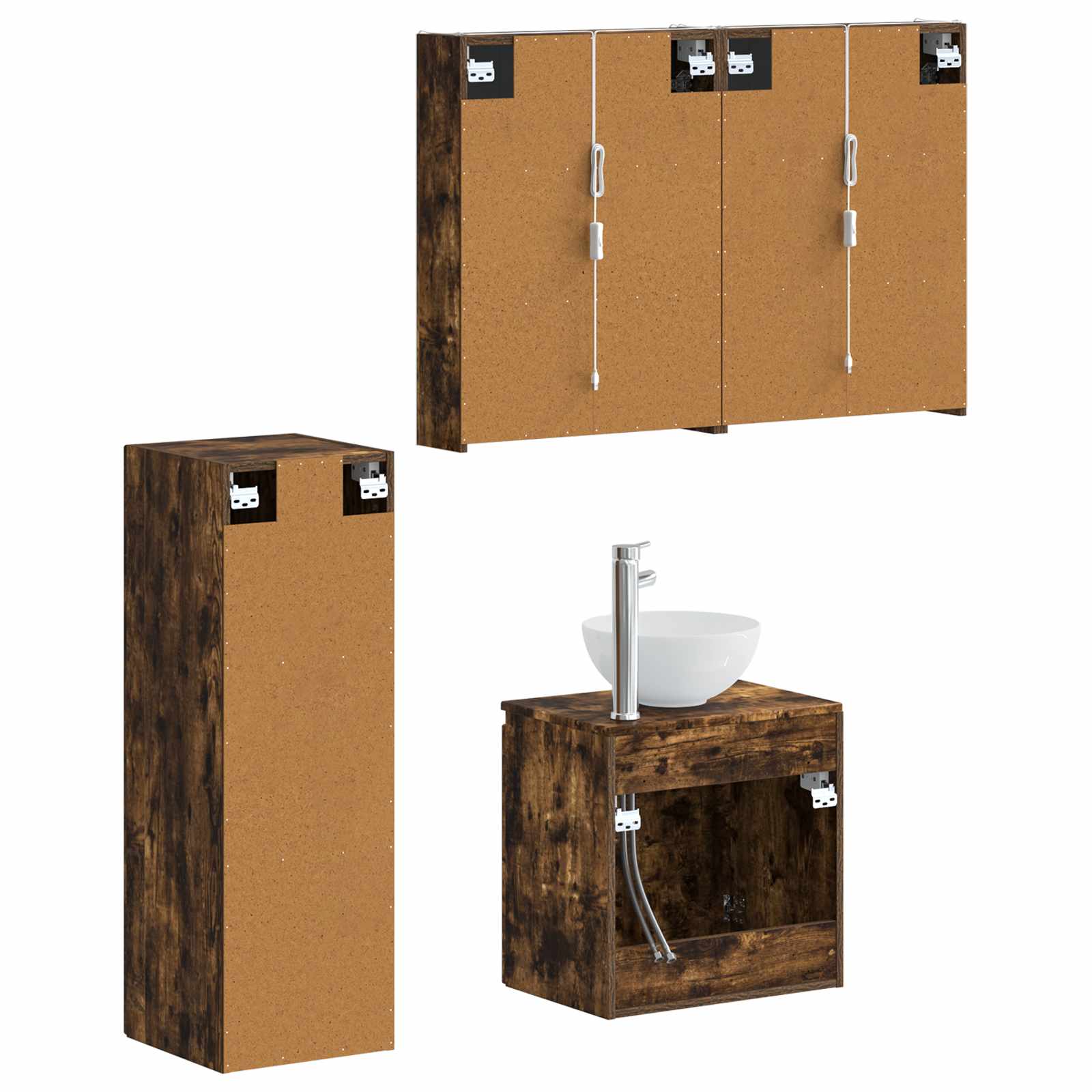Set namještaja za kupaonicu 4 pcs Dimljeni hrast